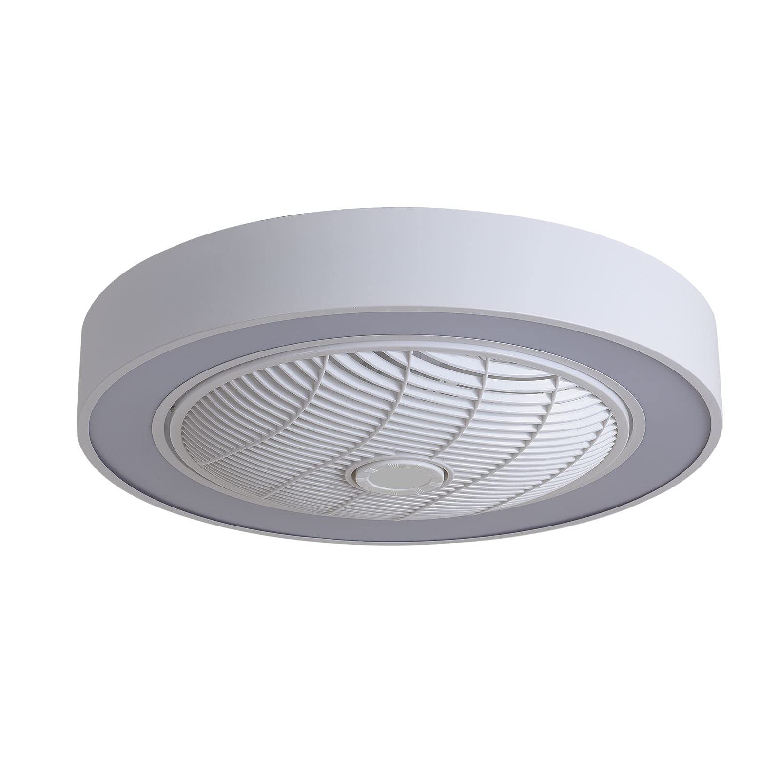 22 Inch Modern LED Ceiling Fan with Light - 3 Color Temperatures & 3 Speed Settings, Remote Control, Acrylic Blades, Metal Housing - Semi Flush Mount for Low Profile Rooms (White) - Perfect for Bedrooms, Living Rooms, and Home Offices