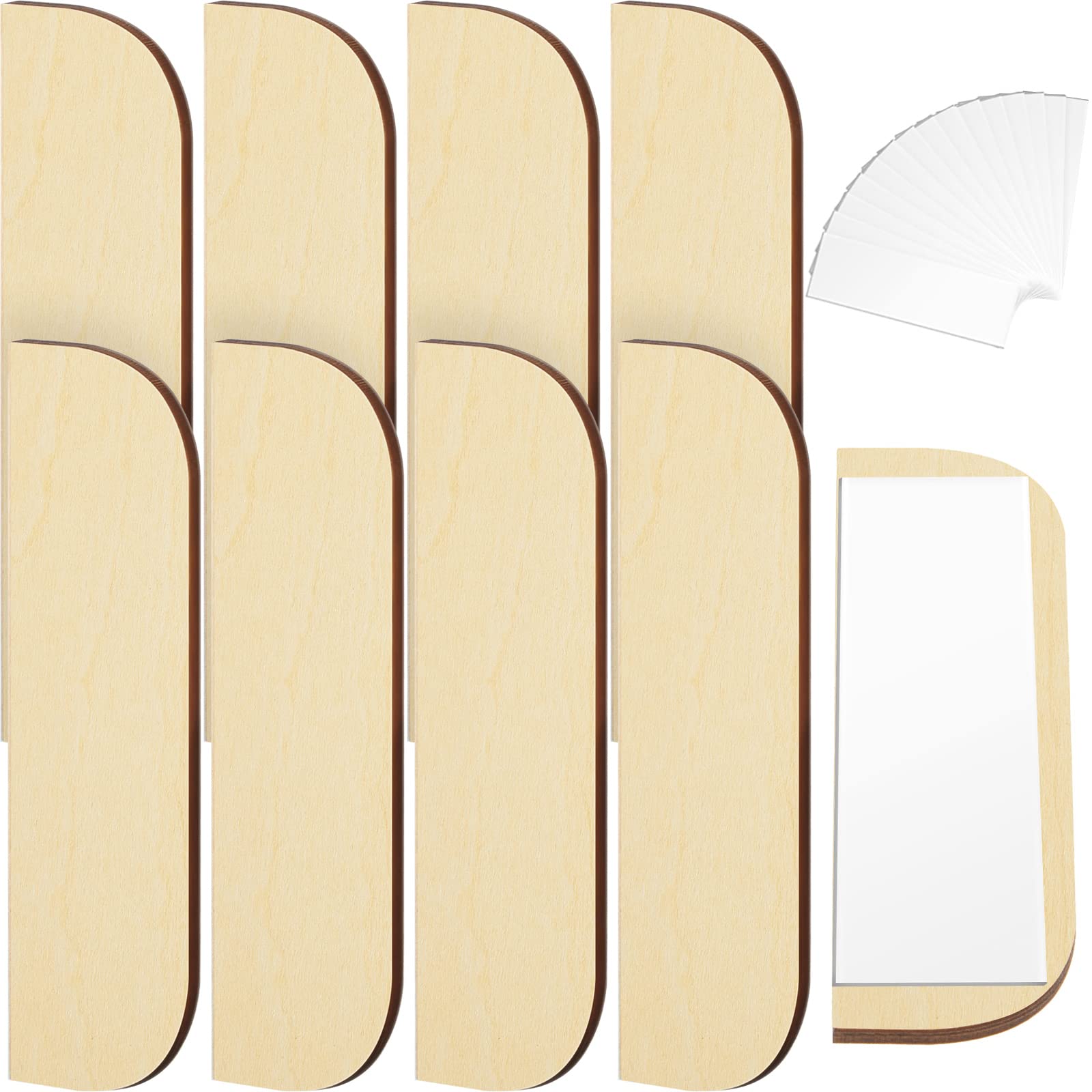 3.5 Inch Wooden Hinge Repair Plate - Cabinet Door Hole Cover with Double Sided Tape - Wood Filler Kit for Kitchen Cabinets (8 Pack) - Perfect for DIY Home Improvement & Furniture Restoration