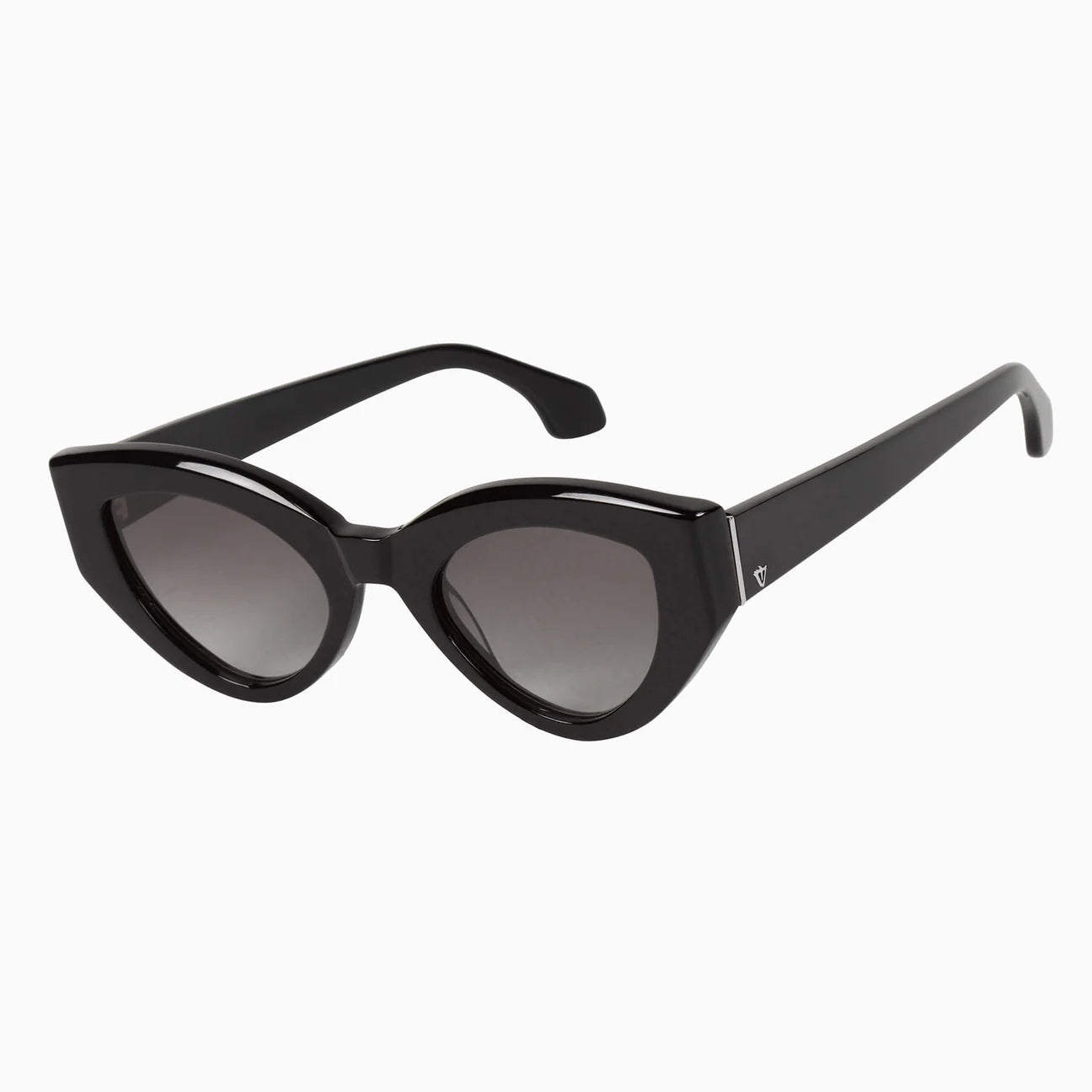 Bones Sunglasses Gloss Black with Silver Metal Trim & Black Gradient Lens - Stylish UV Protection for Outdoor Activities and Fashion