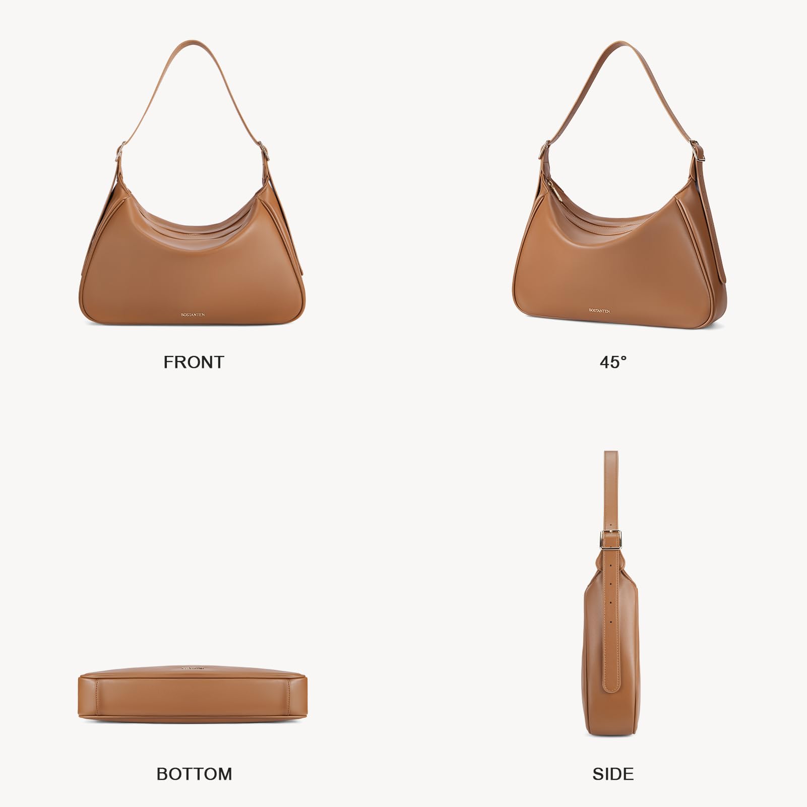 BOSTANTEN Women's Small Crossbody Purse - Trendy Crescent Shoulder Bag Hobo Handbag for Everyday Use, Date Night & Travel Accessories