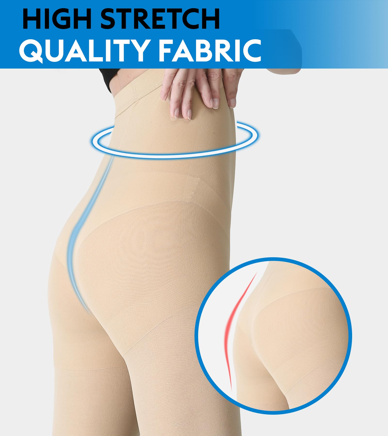 KEKING 20-30 mmHg Medical Compression Stockings for Women & Men - Open Toe Graduated Support Pantyhose for Varicose Veins, Edema & Circulation - Perfect for Travel, Nursing & Pregnancy