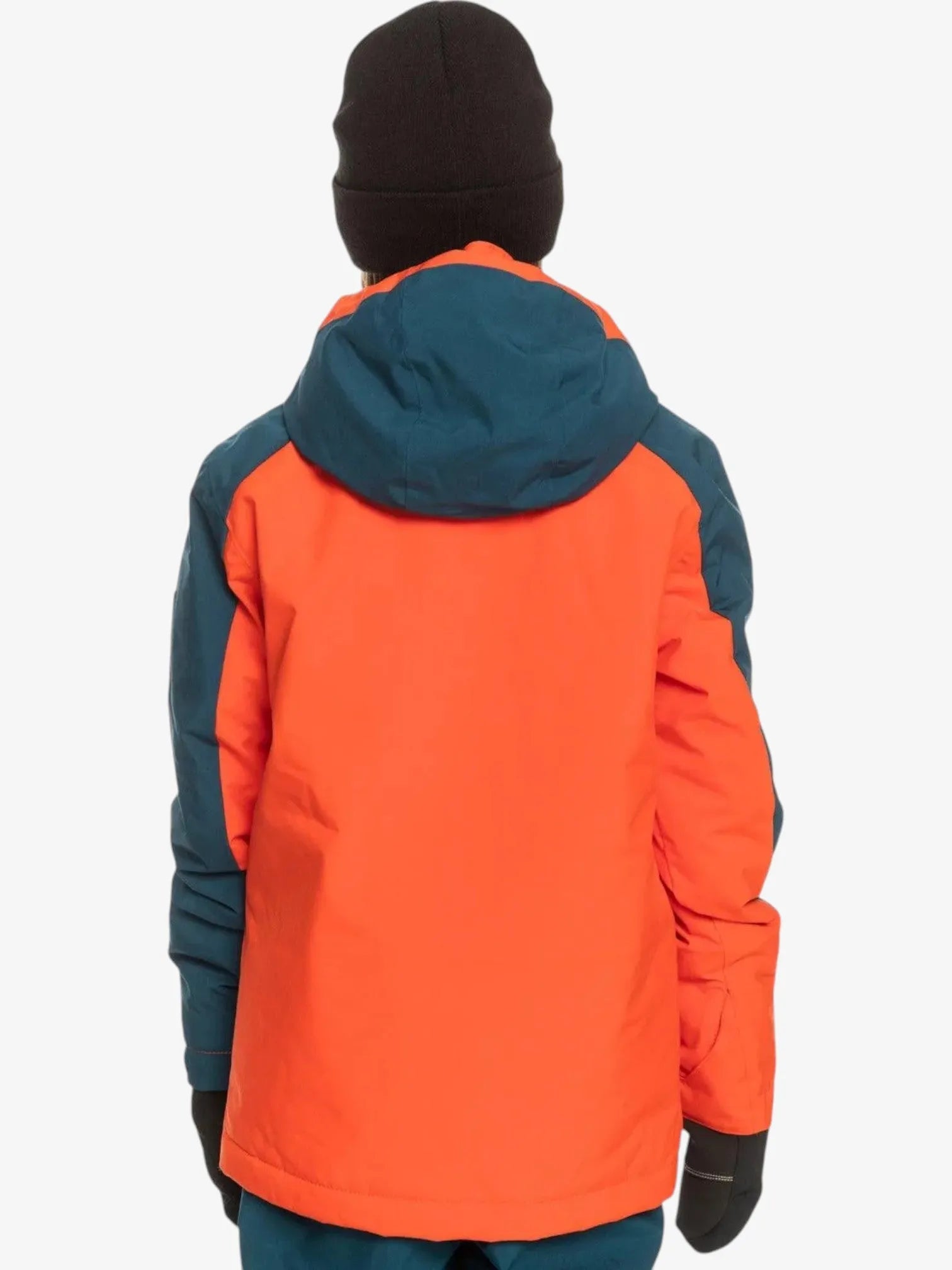 Quiksilver Snow Mission Block Kids' Snow Jacket - Waterproof & Warm Winter Coat for Boys & Girls - Orange & Blue Ski Jacket for Outdoor Snowboarding & Winter Sports