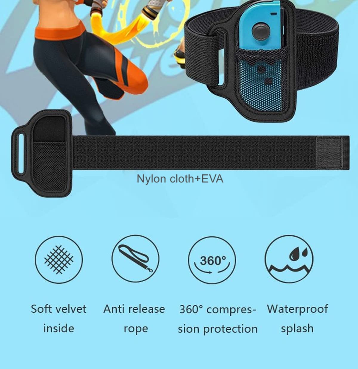 Elastic Leg Strap for Nintendo Switch & Switch OLED - Joy-Con Controller Leg Bands Compatible with Ring Fit Adventure & Switch Sports (Pack of 2) - Perfect for Fitness Gaming & Home Workouts