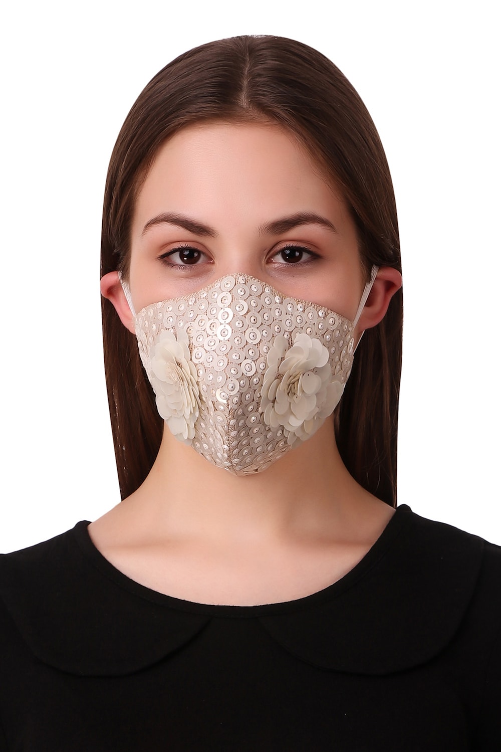 Organic Jute Face Mask with Hand-Embroidered Design - Breathable & Eco-Friendly for Daily Use, Outdoor Activities & Travel