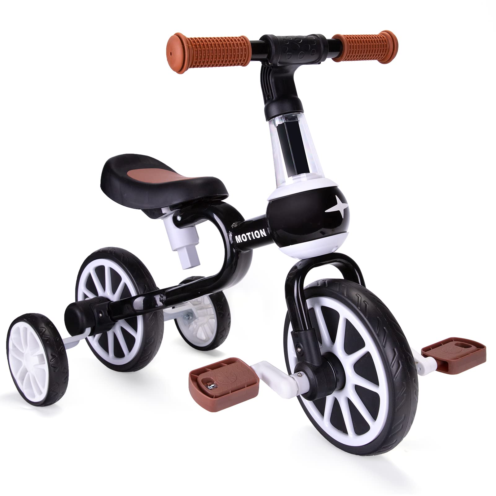 XIAPIA 3-in-1 Toddler Bike for 2-4 Year Olds - Adjustable Seat Tricycle with Detachable Pedals & Training Wheels - Kids Balance Bike & Ride-On Toy - Perfect Christmas Birthday Gift for Boys & Girls (Pink) - Ideal for Indoor Play, Backyard Fun & Learning to Ride
