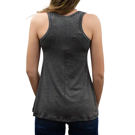 Symmetrical Steer Head Rhinestone Embellished Mineral Wash Tank Top for Women - Perfect for Western Rodeo, Country Music Festivals & Cowgirl Fashion