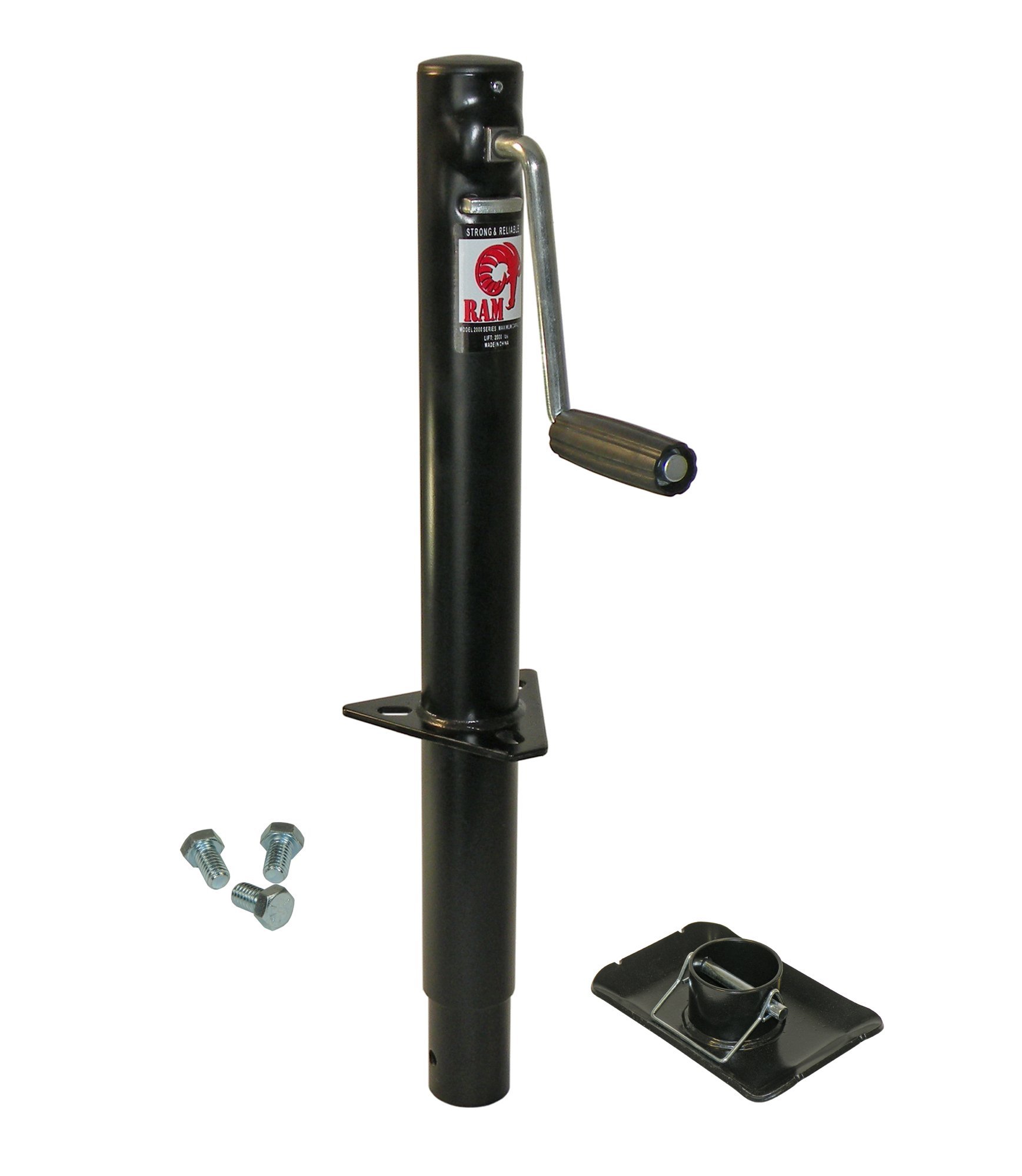 RAM A-Frame Trailer Jack with Heavy-Duty Foot and Mounting Hardware - Ideal for RV, Boat, and Utility Trailers