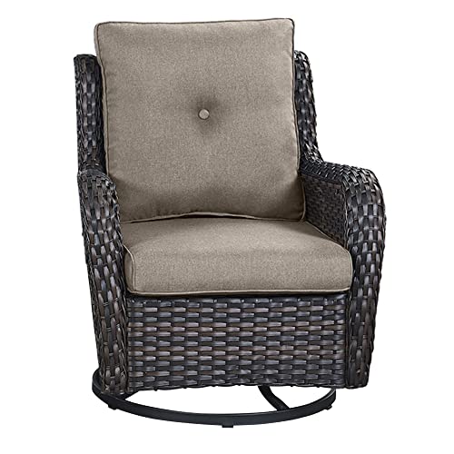 Brown Wicker / Grey Cushion