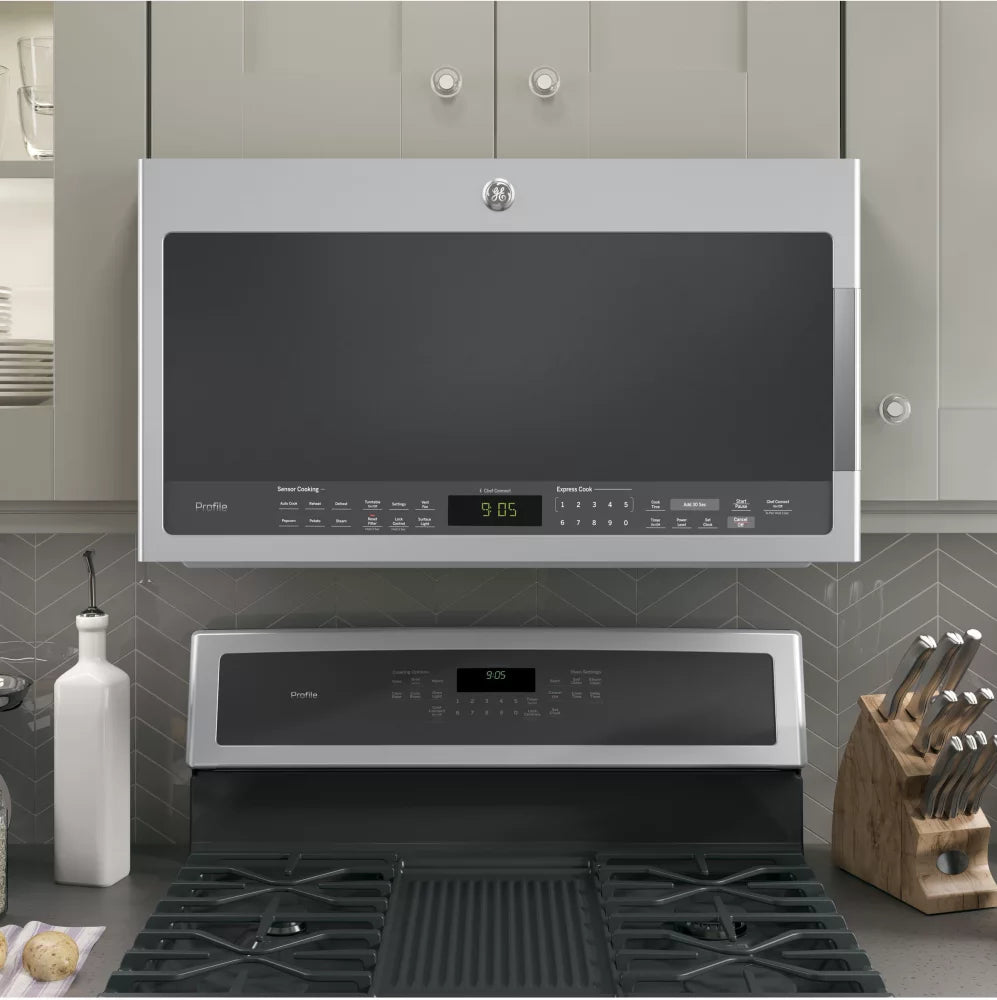 GE Profile PVM9005SJSS 30-Inch Over-The-Range Microwave Oven with Sensor Cooking, Stainless Steel Finish - Perfect for Modern Kitchens, Small Spaces & Quick Meal Prep