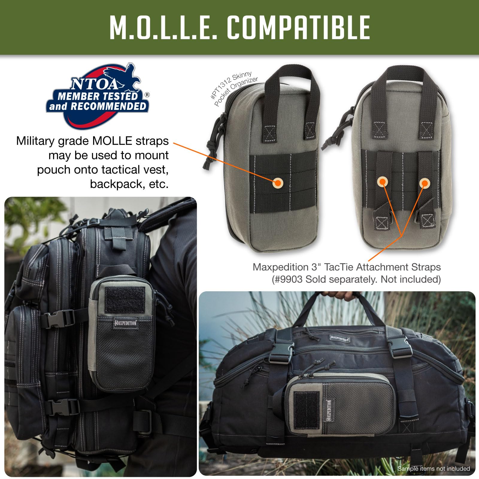 MAXPEDITION Skinny Pocket Organizer - Compact EDC Gear Pouch for Wallet, Knife, Flashlight & Essentials | Perfect for Outdoor, Travel & Everyday Carry (EDC)