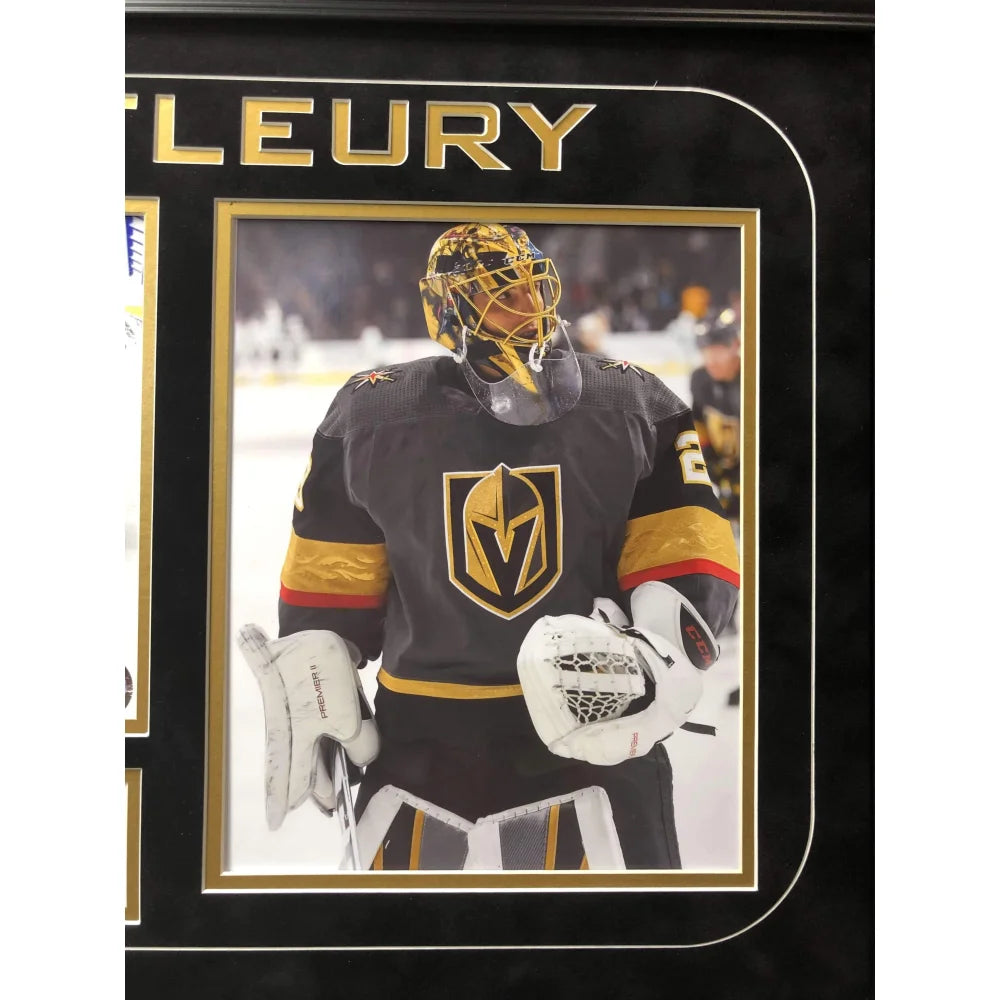 Marc Andre Fleury Autographed 8x10 Photo Collage - Vegas Golden Knights Framed Memorabilia with COA - Perfect for Hockey Fans, Man Cave Decor & Sports Collectibles