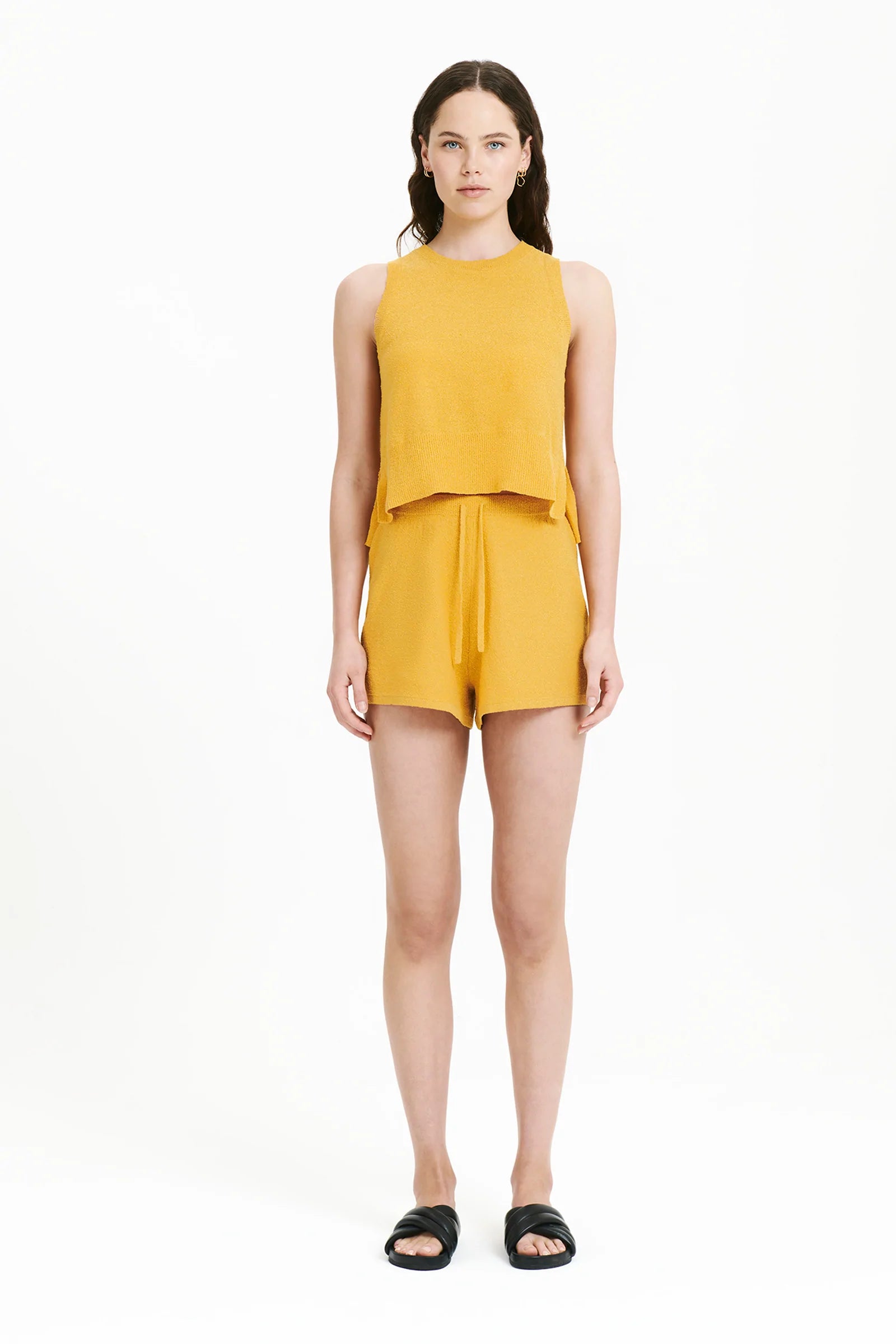 Binx Cropped Tank Top for Women - Soft Stretchy Mango Color Summer T-Shirt | Casual Wear, Beach Outfits, Yoga & Gym Clothes