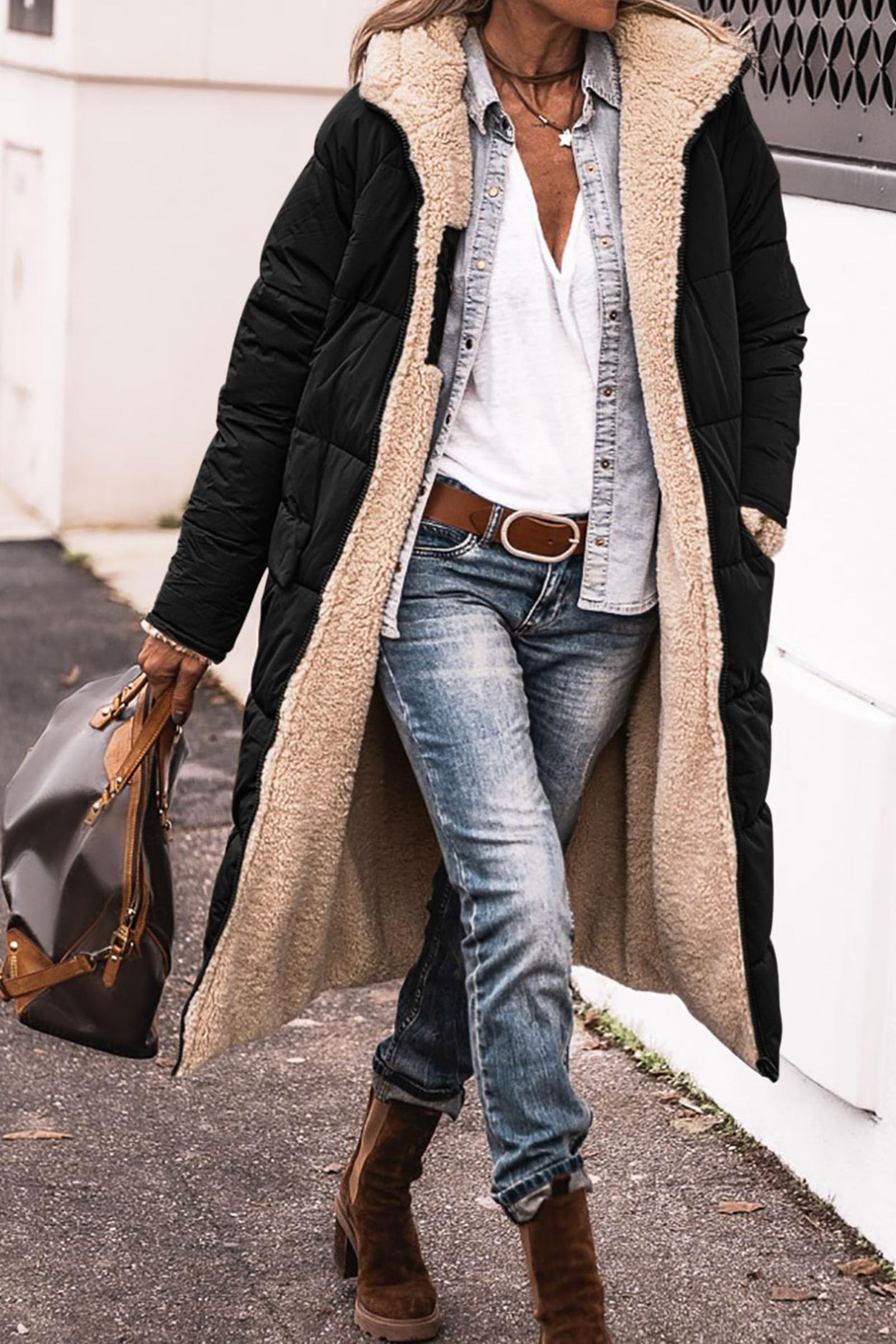 PRETTYGARDEN Women's Oversized Shearling Fleece Long Winter Coat Jacket - 2025 Fashion Trend, Warm Winter Outerwear for Casual Outings & Cold Weather Protection
