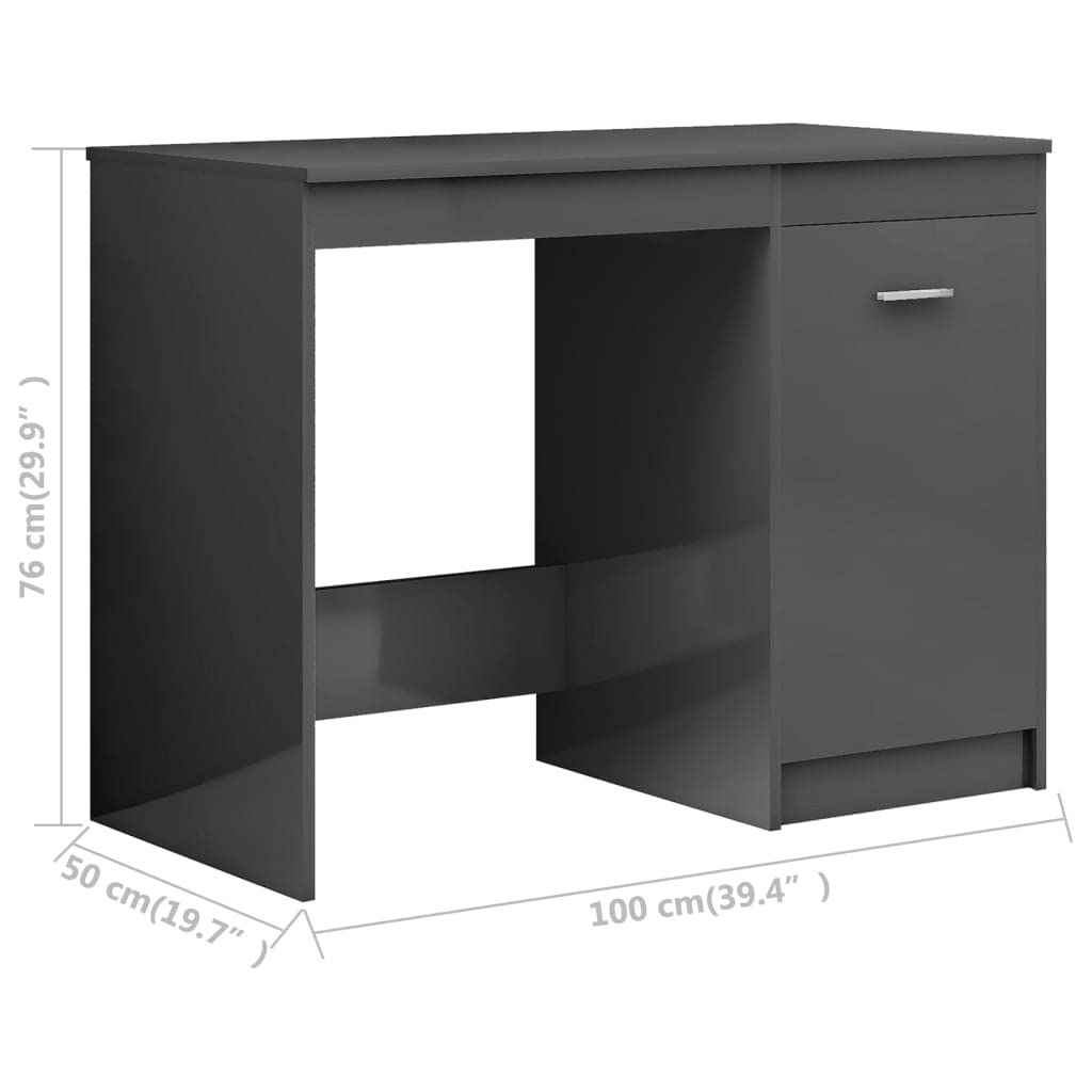 Modern Home Office Desk with Storage - 39.4