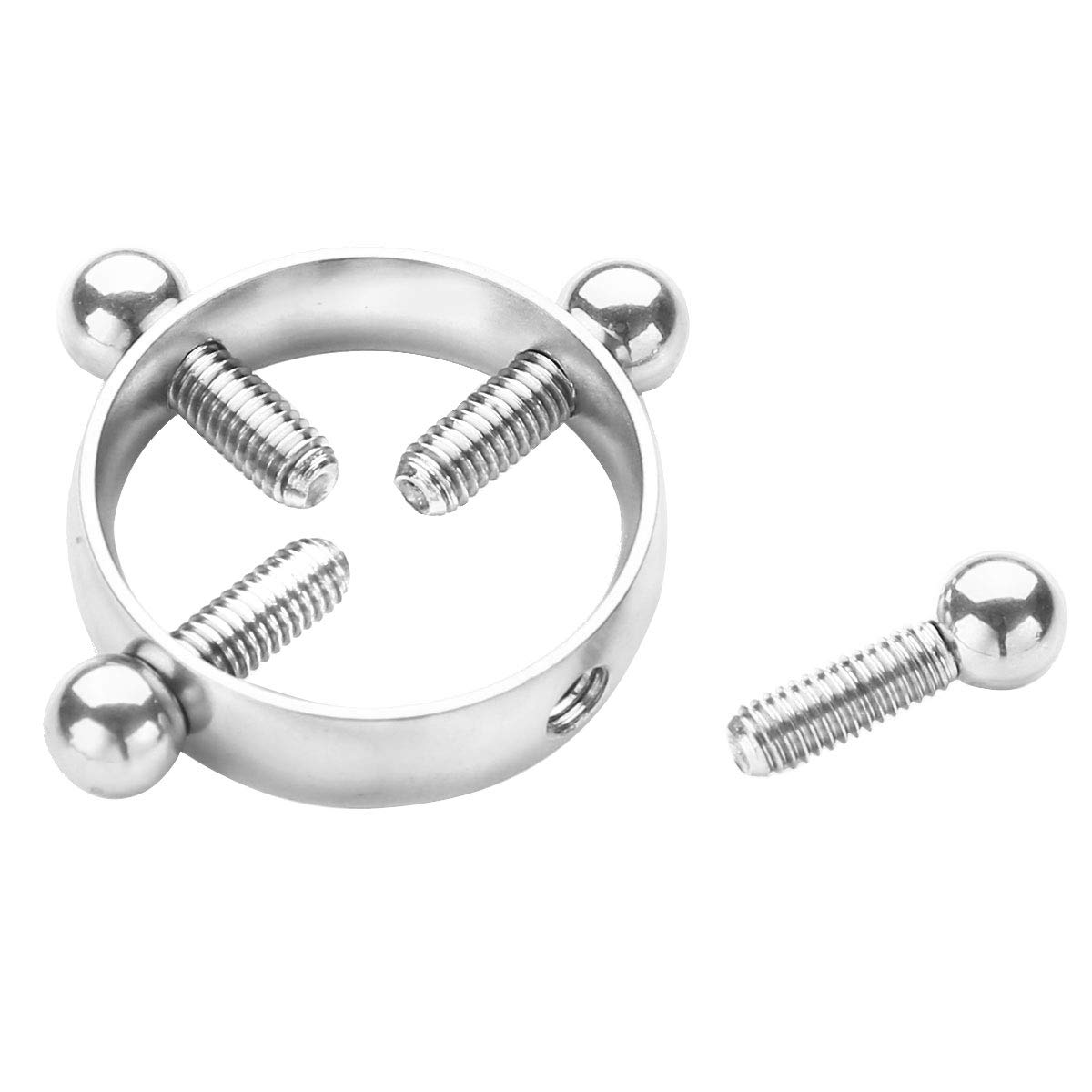 Adjustable Stainless Steel Non-Piercing Nipple Shield Rings - Body Jewelry Clamps for Sensual Play & BDSM Accessories (1 Pair) | Perfect for Couples, Role Play & Intimate Wear