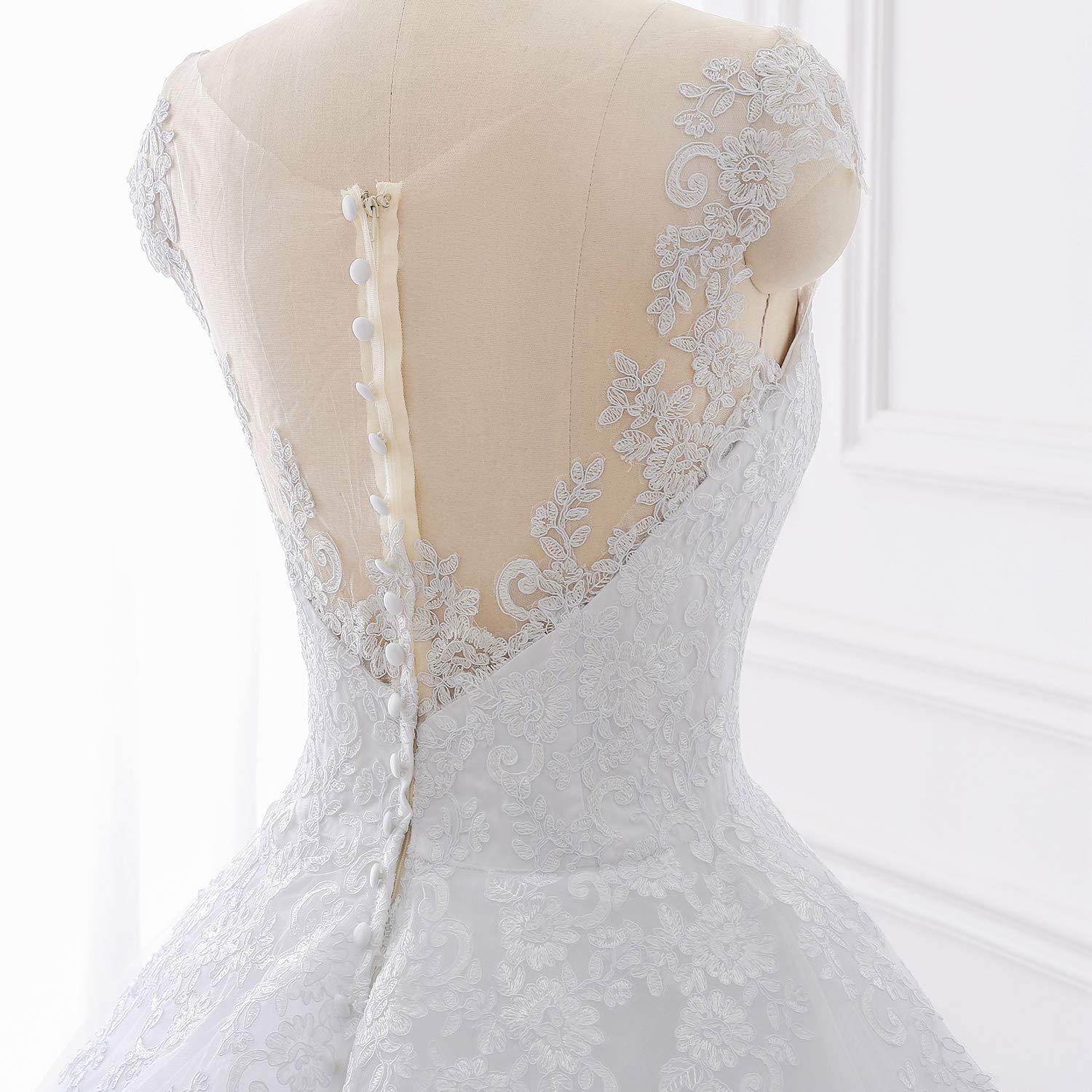 Ivory Wedding Dress Princess Ball Gown with Long Lace - Boho Beach Bridal Gown for Women Size 16W | Perfect for Beach Weddings, Boho-Themed Ceremonies & Romantic Outdoor Vows