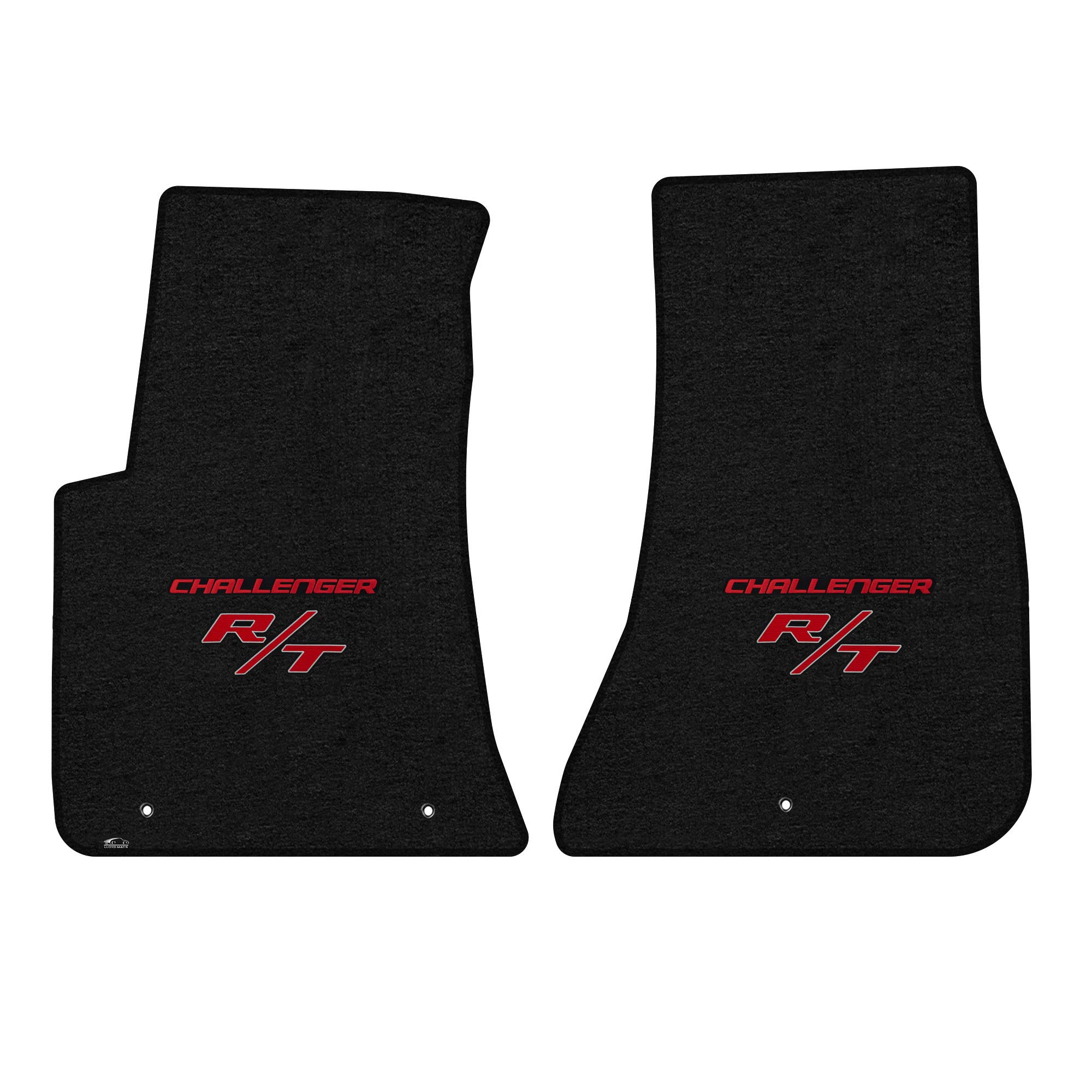 Premium Custom-Fit Carpeted Floor Mats for Dodge Challenger RWD 2011 & Newer - Luxury Car Floor Liners (2-Piece Set, Charcoal with Red 'Challenger' R/T Logo) - Perfect for Daily Driving, Road Trips & Car Shows