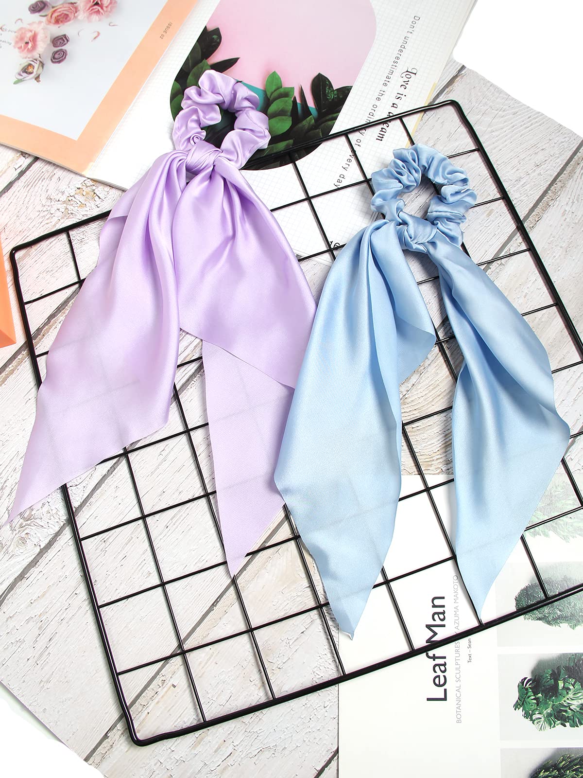 SUSULU Women's Hair Scarf Scrunchies - Solid Color Hair Ties for Ponytail & Bun - Gym, Work, Party