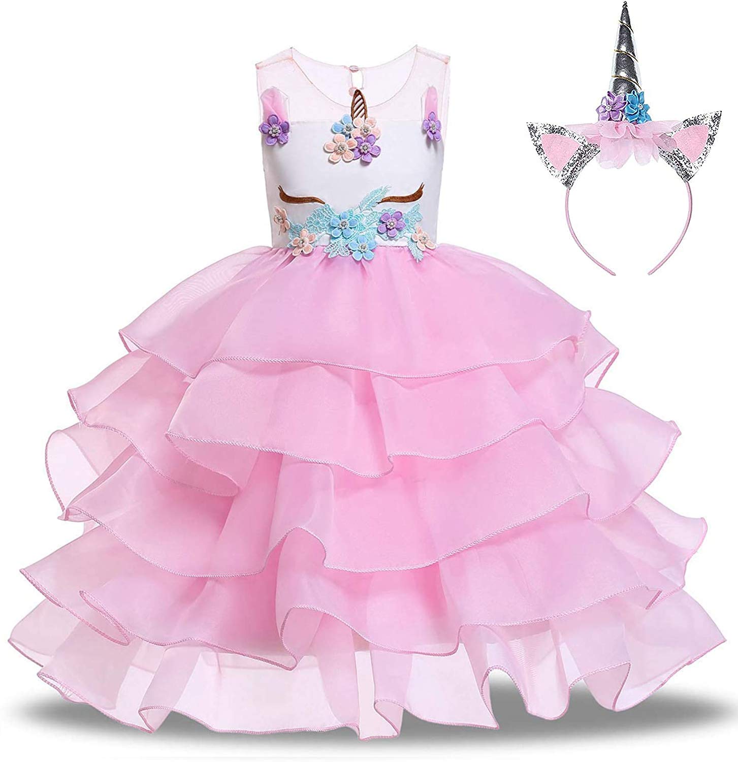 Unicorn Costume for Girls - Cute Princess Party Dress with Tutu Skirt for Pageants, Birthday & Special Occasions | Kids Fancy Ball Gown for Dress-Up Play & Photo Shoots