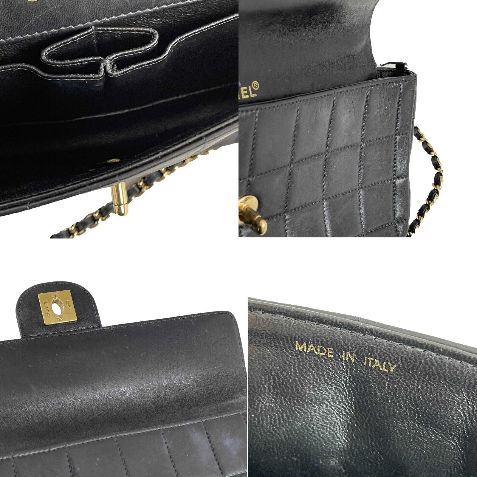 Chanel Classic Flap Medium East West CC Black Leather Handbag - Luxury Designer Crossbody Bag for Women, Perfect for Parties, Dates & Evening Events