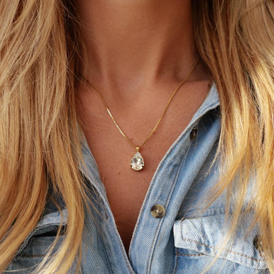 Elegant Mini Drop Necklace with Sparkling Crystal - Perfect for Weddings, Parties & Everyday Wear