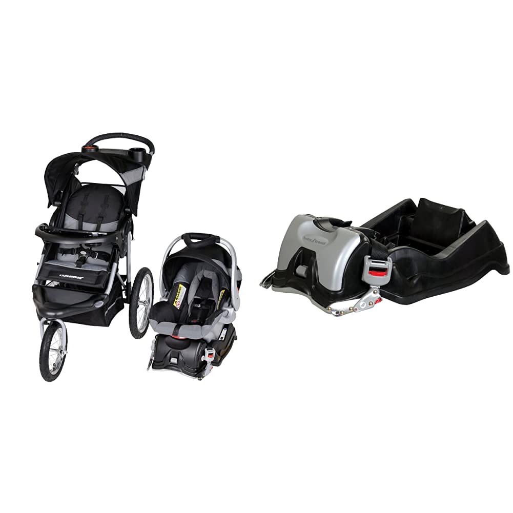Baby Trend Expedition Jogger Travel System with EZ Flex Loc 32 Infant Car Seat Base - Lightweight Stroller & Car Seat Combo for Newborns | Perfect for Jogging, Travel & Daily Use (Millennium White Stroller + Black Base)