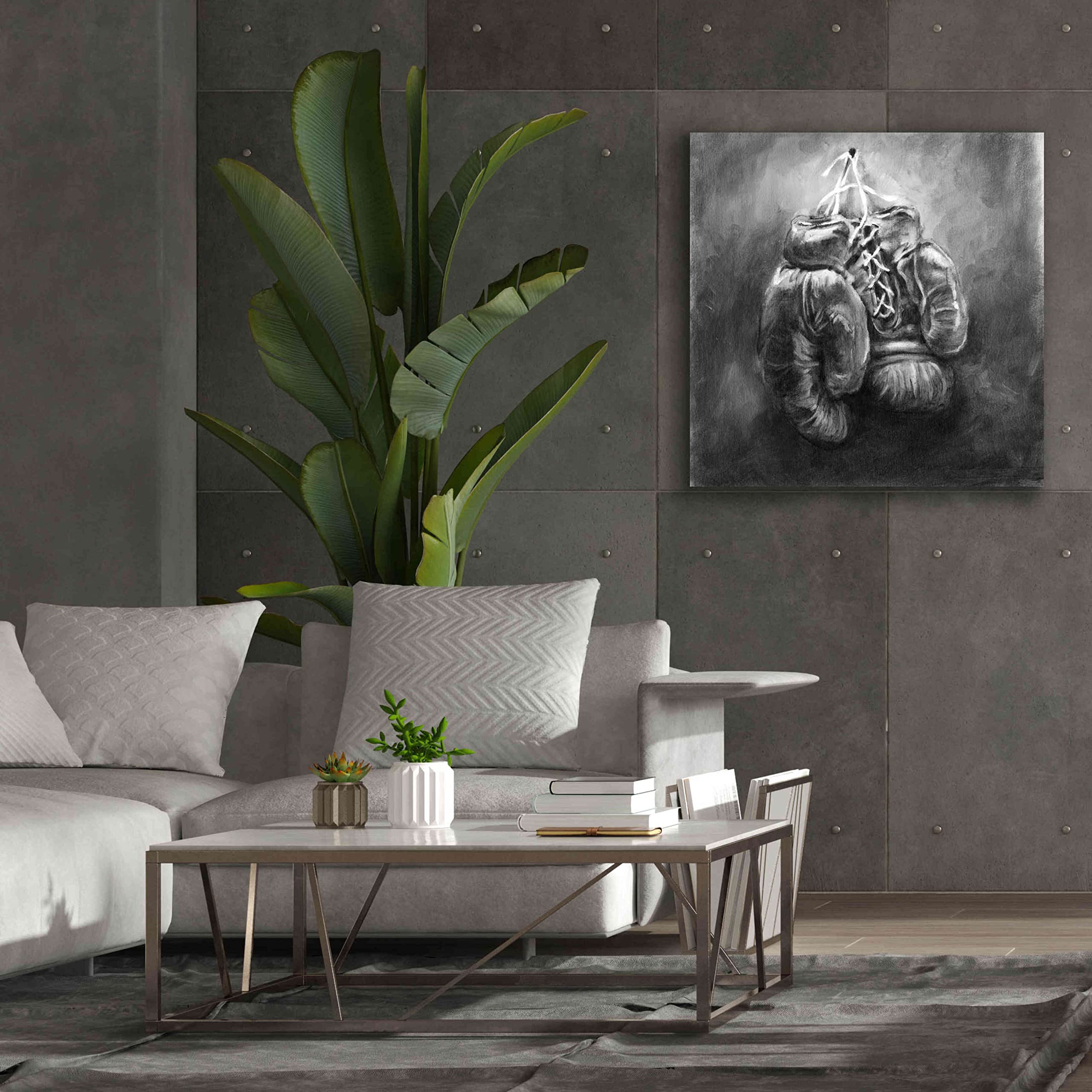 Epic Graffiti 'Rustic Sports I' by Ethan Harper - Premium Giclee Canvas Wall Art Print 37x37 Inches - Perfect for Sports Bars, Man Caves & Game Room Decor