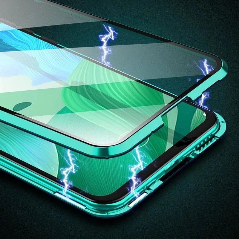 Samsung Galaxy S24 Magnetic Adsorption Glass Metal Case - Premium Protective Cover for Everyday Use & Travel