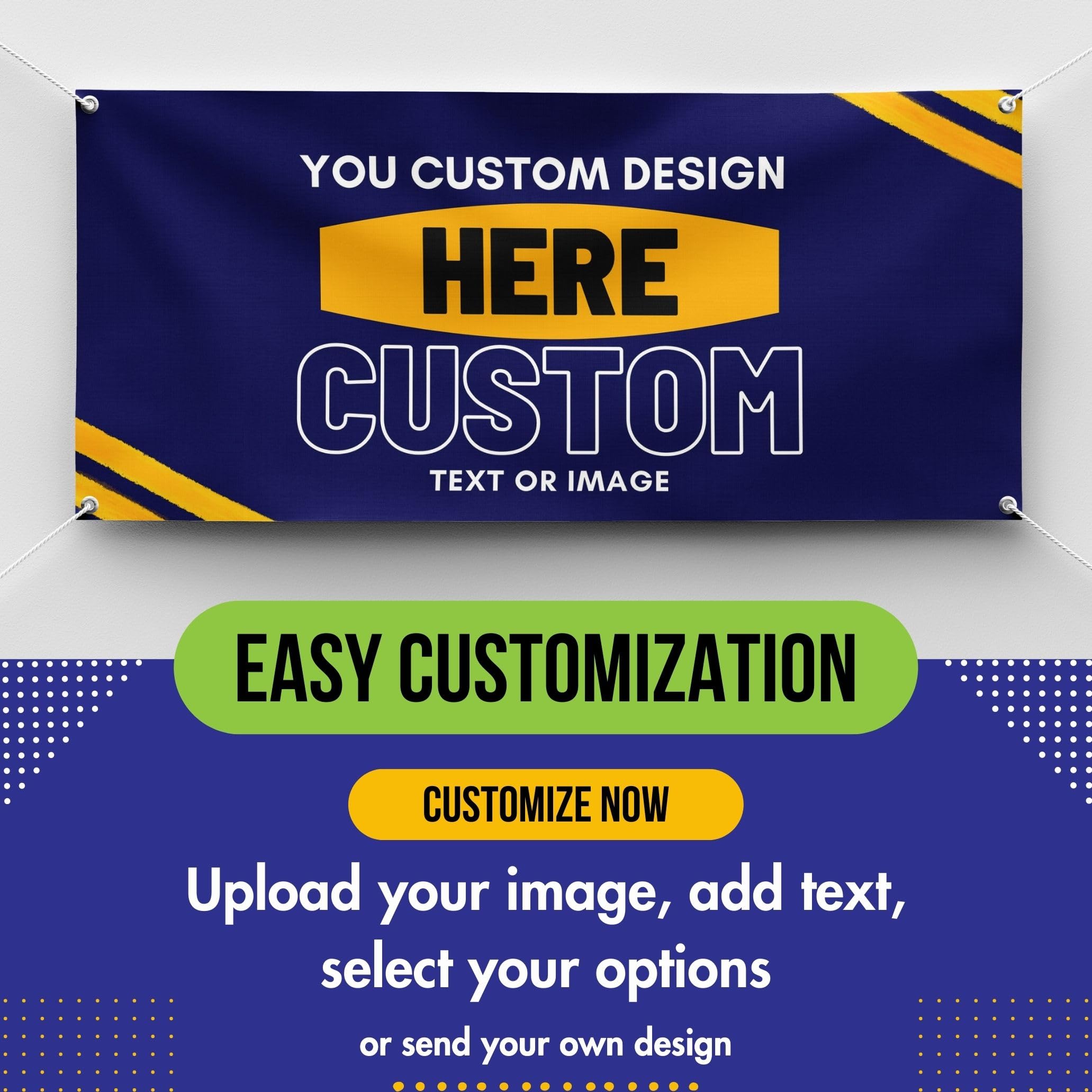 Custom Vinyl Banner Printing - Personalized Indoor/Outdoor Large 10'x10' Party Decoration for Business Events, Birthdays & Celebrations | Durable Weatherproof Signage for Storefronts, Trade Shows & Backyard Parties