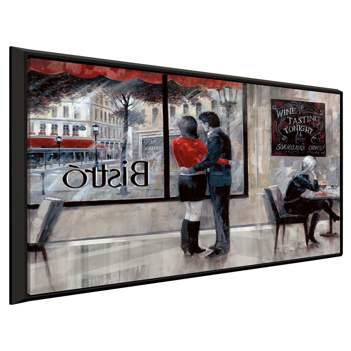 Bistro Romance by Ruane Manning - Premium Floating Canvas Wall Art Print - Perfect for Living Room, Bedroom & Office Décor