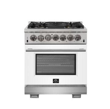 Forno Capriasca 30-inch 4.53 cu. ft. Professional Freestanding Dual Fuel Range - Natural Gas & Propane - Stainless Steel (Model FFSGS6187 30) | Perfect for Home Chefs & Commercial Kitchens
