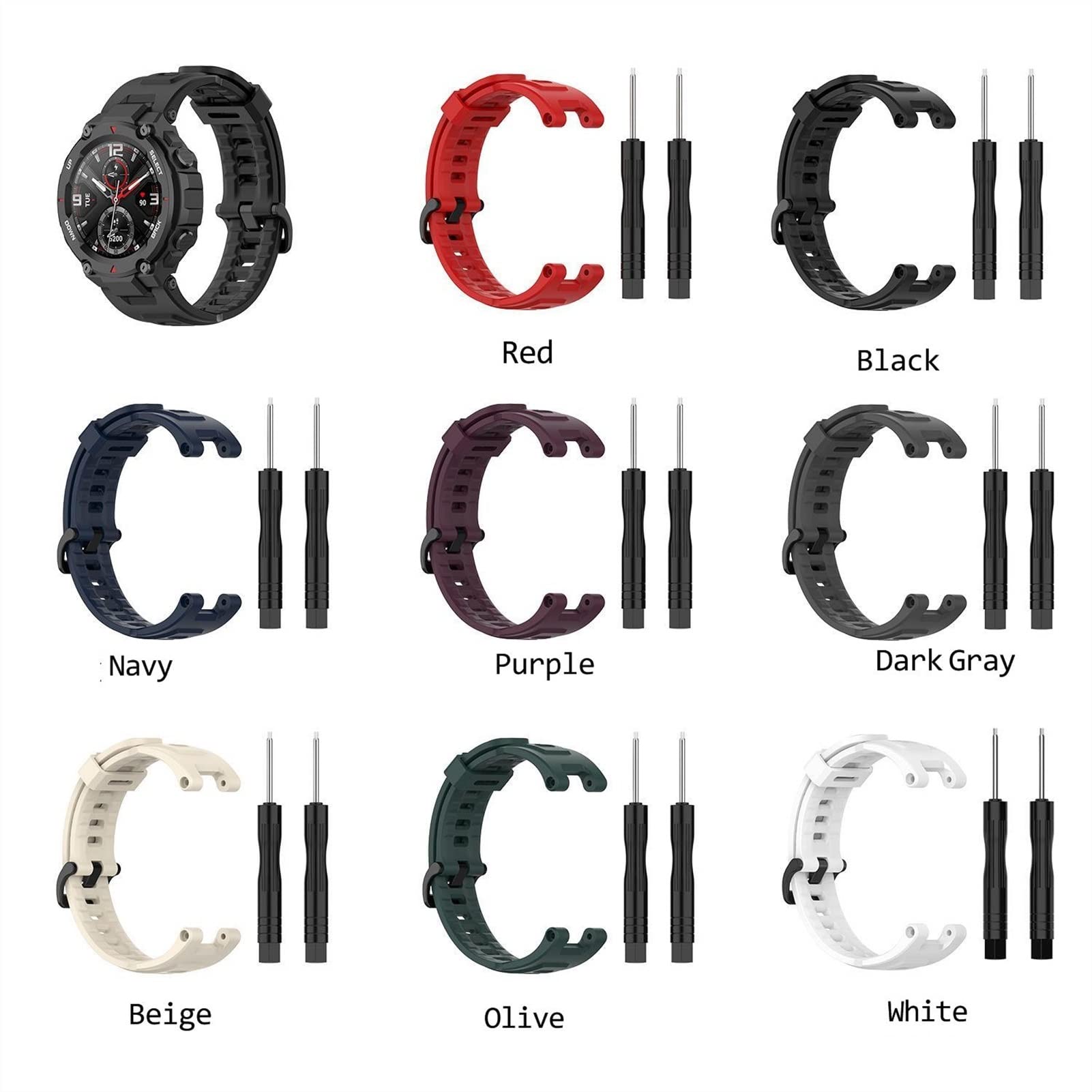 **Huami T-Rex Replacement Silicone Band - Soft Sport Strap for Smart Watch, Durable Wrist Protection Case, Transparent (4-Strap Pack) - Perfect for Running, Swimming & Outdoor Activities**