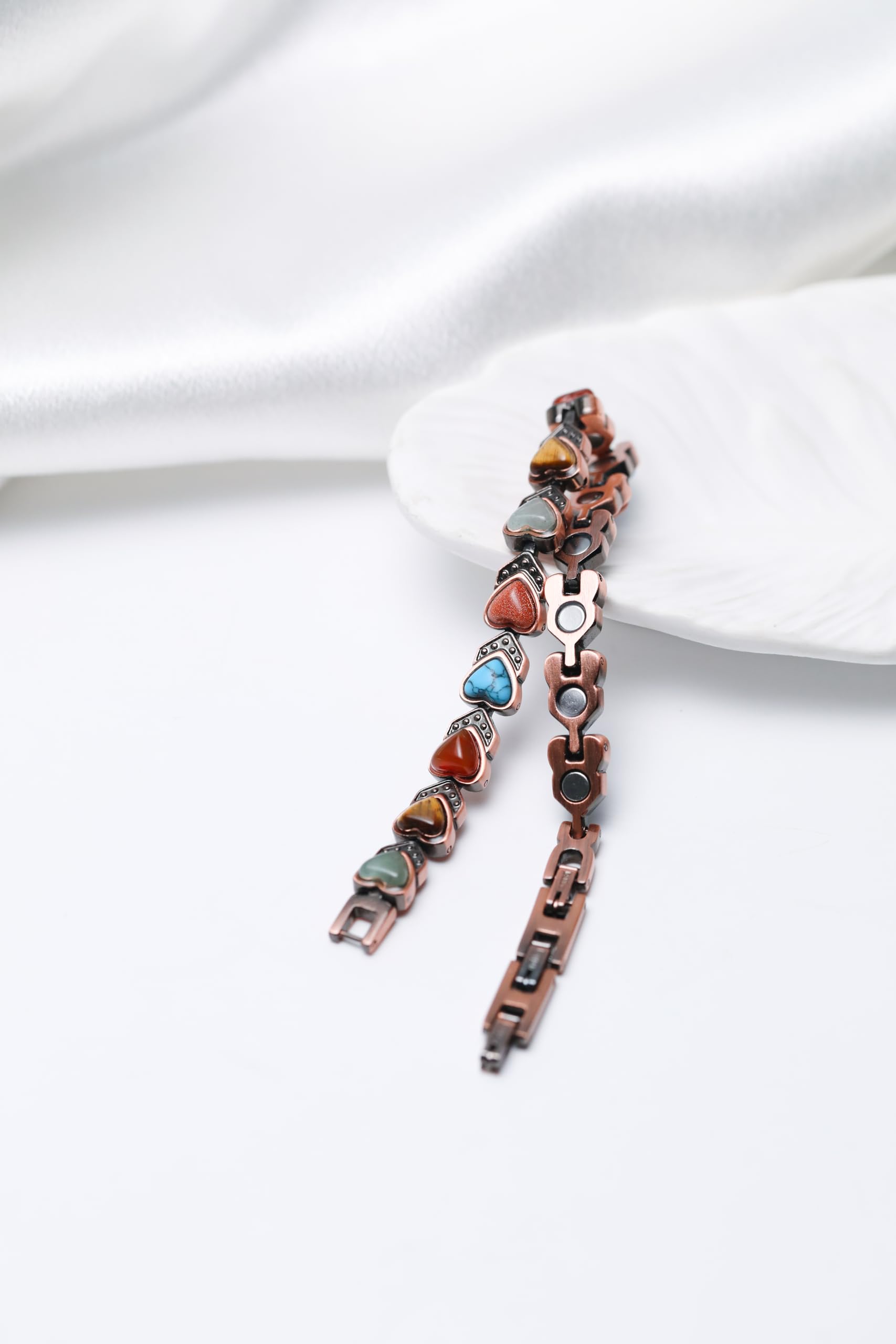 Jecanori Copper Magnetic Bracelets for Women - 3800 Gauss Ultra Strength Magnets with Adjustable Sizing Tool | Pain Relief & Wellness Jewelry for Arthritis, Circulation & Everyday Wear
