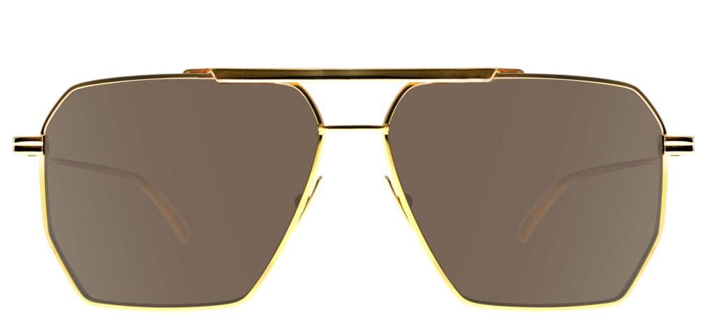 Bottega Veneta BV1012S 003 Gold Square Sunglasses 60mm - Luxury Designer Shades for Women & Men, Perfect for Beach, Driving & Fashion Outfits