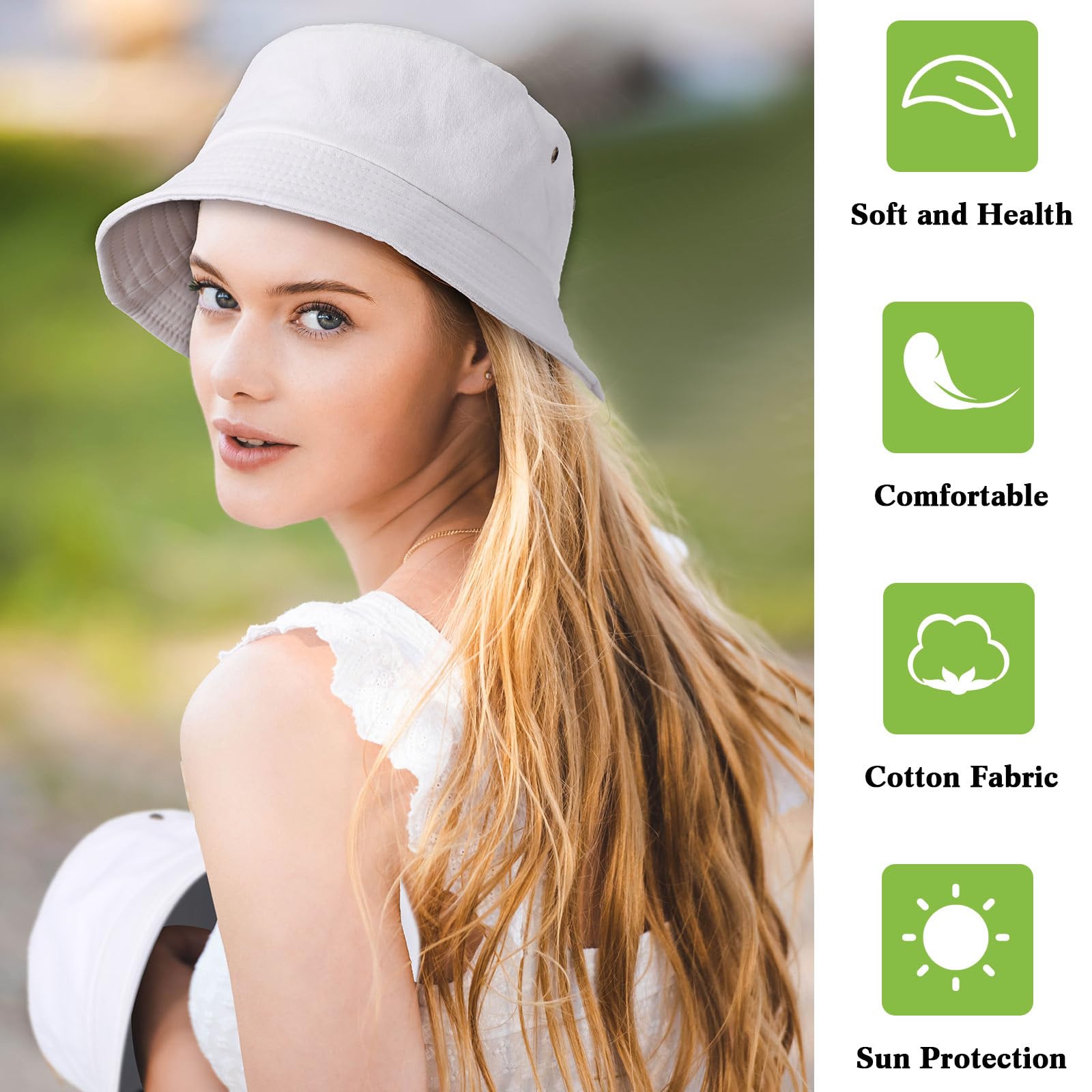 Xtinmee 36 Pcs Washed Cotton Bucket Hats - Bulk Packable Unisex Lightweight Summer Sun Hats for Women & Men | Perfect for Travel, Beach, Outdoor Activities & Fashion Accessories