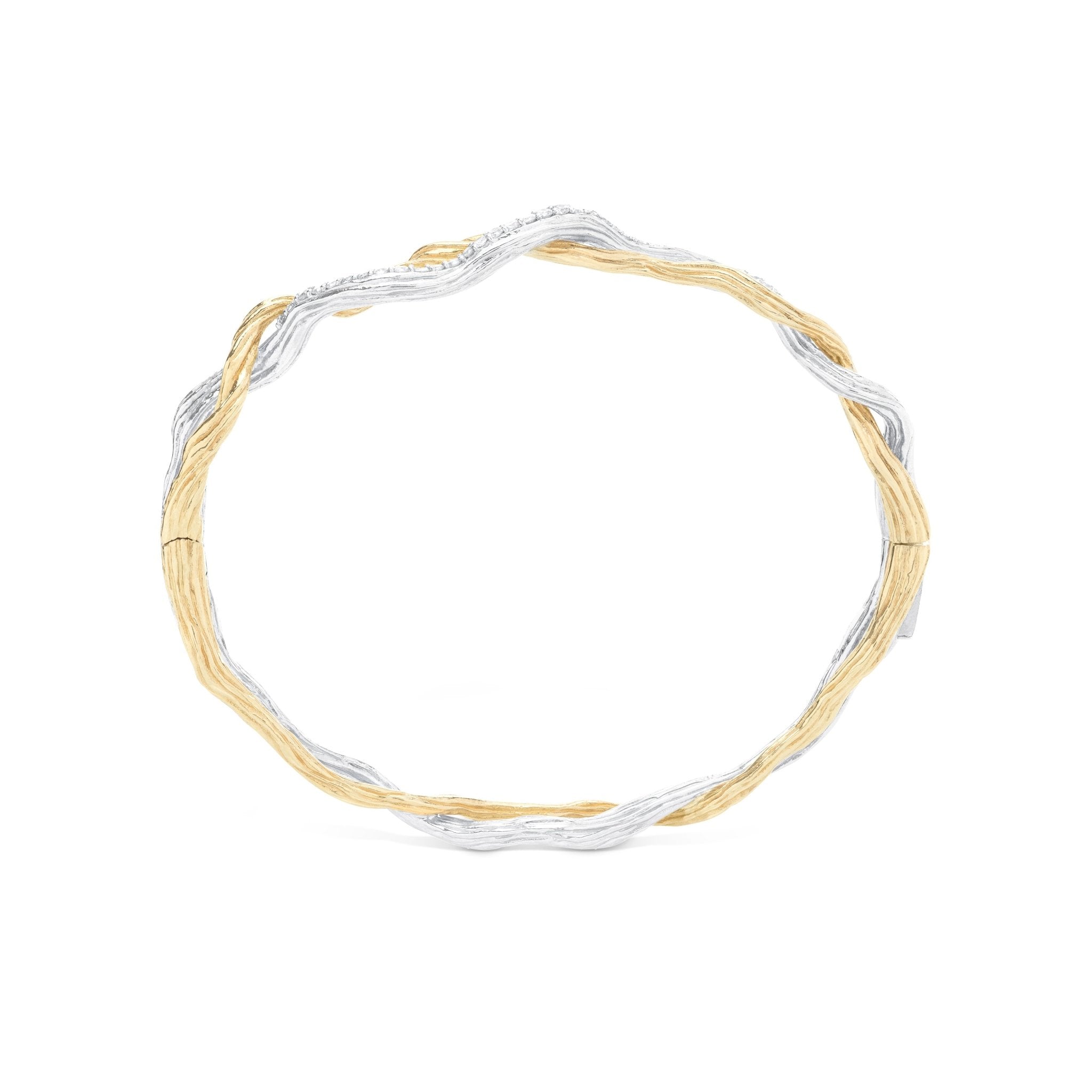Sterling Silver & 18K Gold Wisteria Bracelet with Genuine Diamonds - Elegant Floral Jewelry for Women, Perfect for Weddings, Anniversaries & Special Occasions