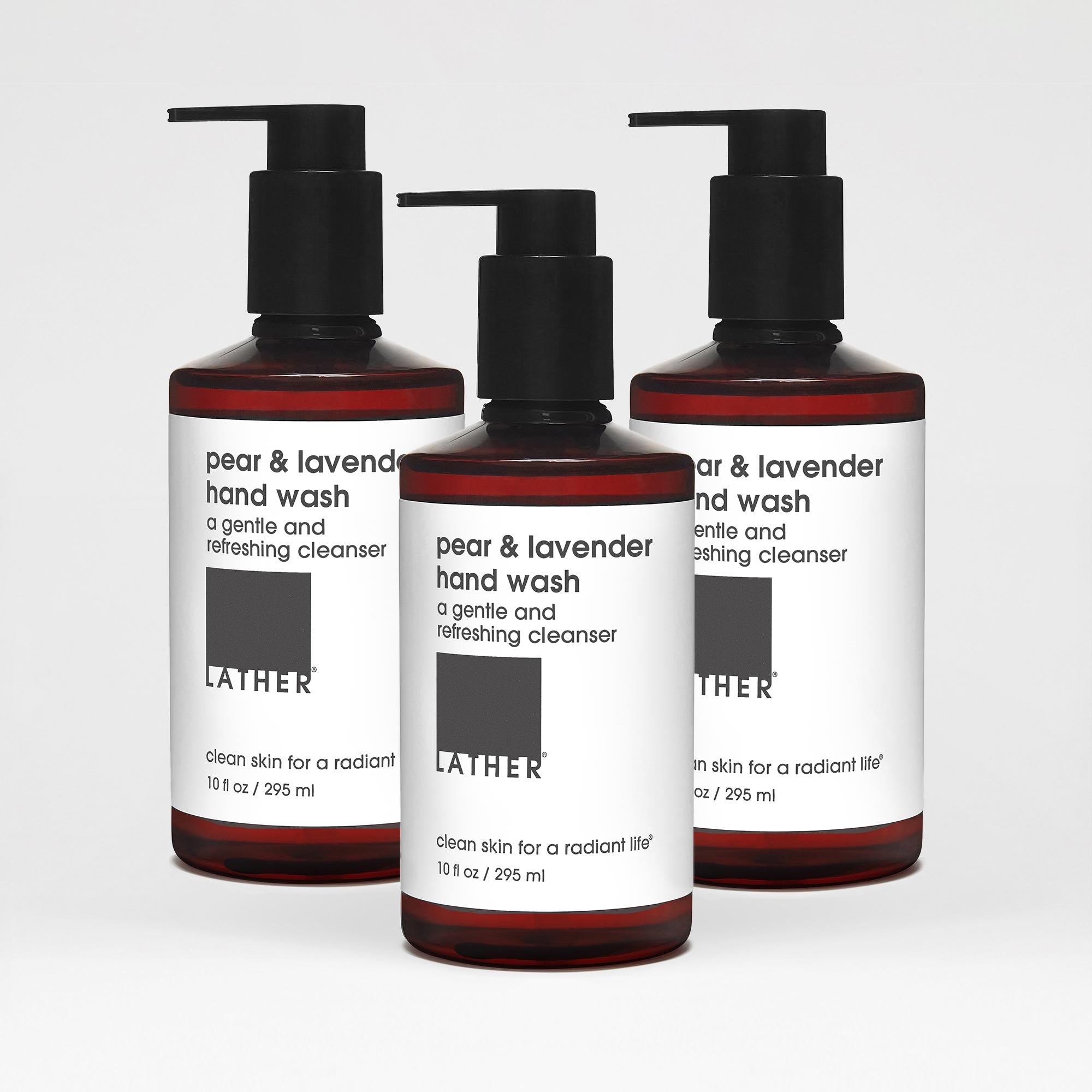 Pear & Lavender Hand Wash Trio Set - Natural Moisturizing Liquid Soap for Kitchen, Bathroom & Guest Washroom - Gentle Scented Hand Cleanser for Home, Office & Spa Use