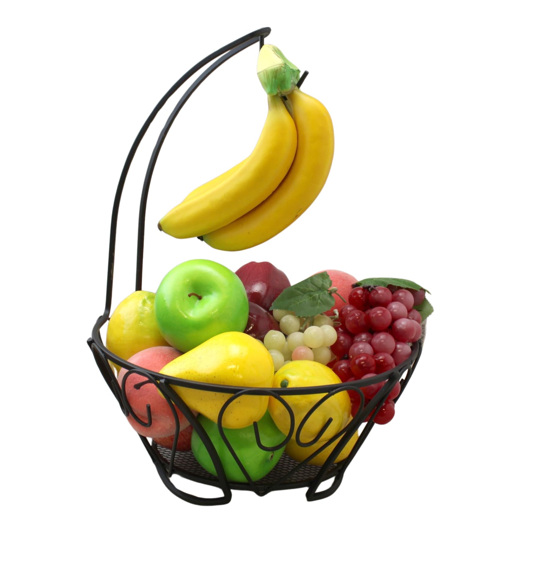 Black Matte Fruit Tree Bowl with Banana Hanger - Stylish Kitchen Countertop Organizer for Fruits, Bananas & Snacks | Perfect for Dining Room, Pantry & Breakfast Nook Decor