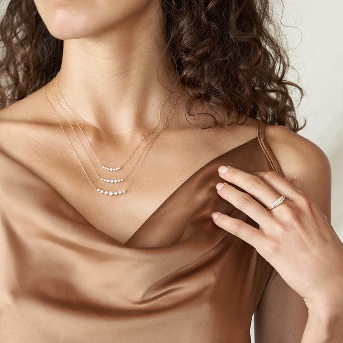 Elegant Floating White Diamond Necklace for Women - Perfect for Weddings, Anniversaries & Special Occasions