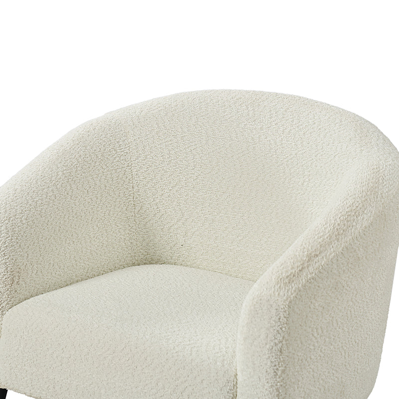 Gregory Modern Boucle Armchair - Mid Century Style Accent Chair with Soft Fabric Upholstery for Living Room, Bedroom & Office Decor