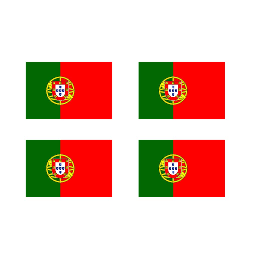 4-Pack Portugal Flag Temporary Tattoos - Waterproof, Long Lasting 1 Week - Show Your Support for Portuguese National Football Team | Perfect for Soccer Games, Parties & National Pride Events