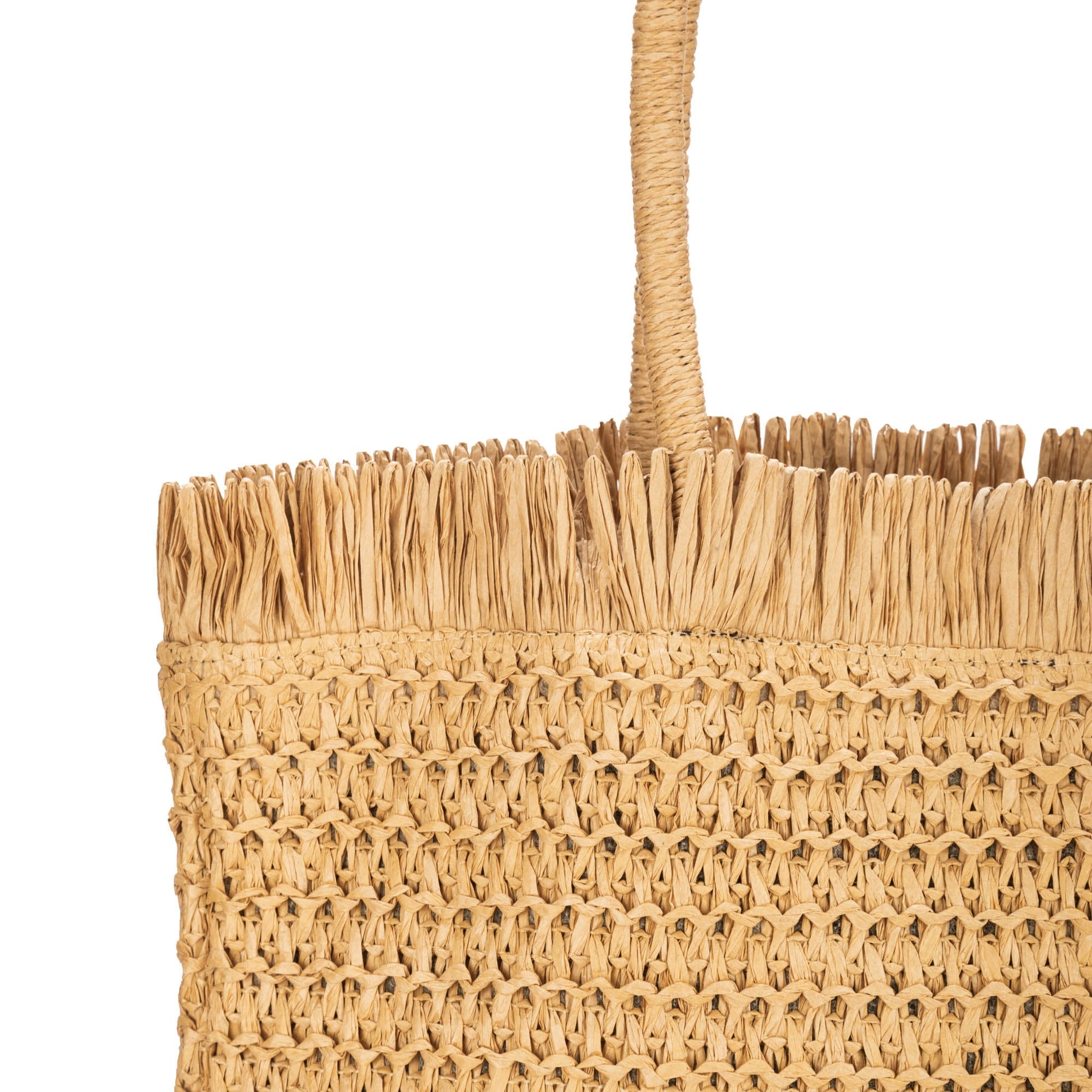 Eco-Friendly Paper Crochet Tote Bag with Raw Edge - Stylish & Durable Reusable Shopping Bag for Groceries, Beach, and Daily Use