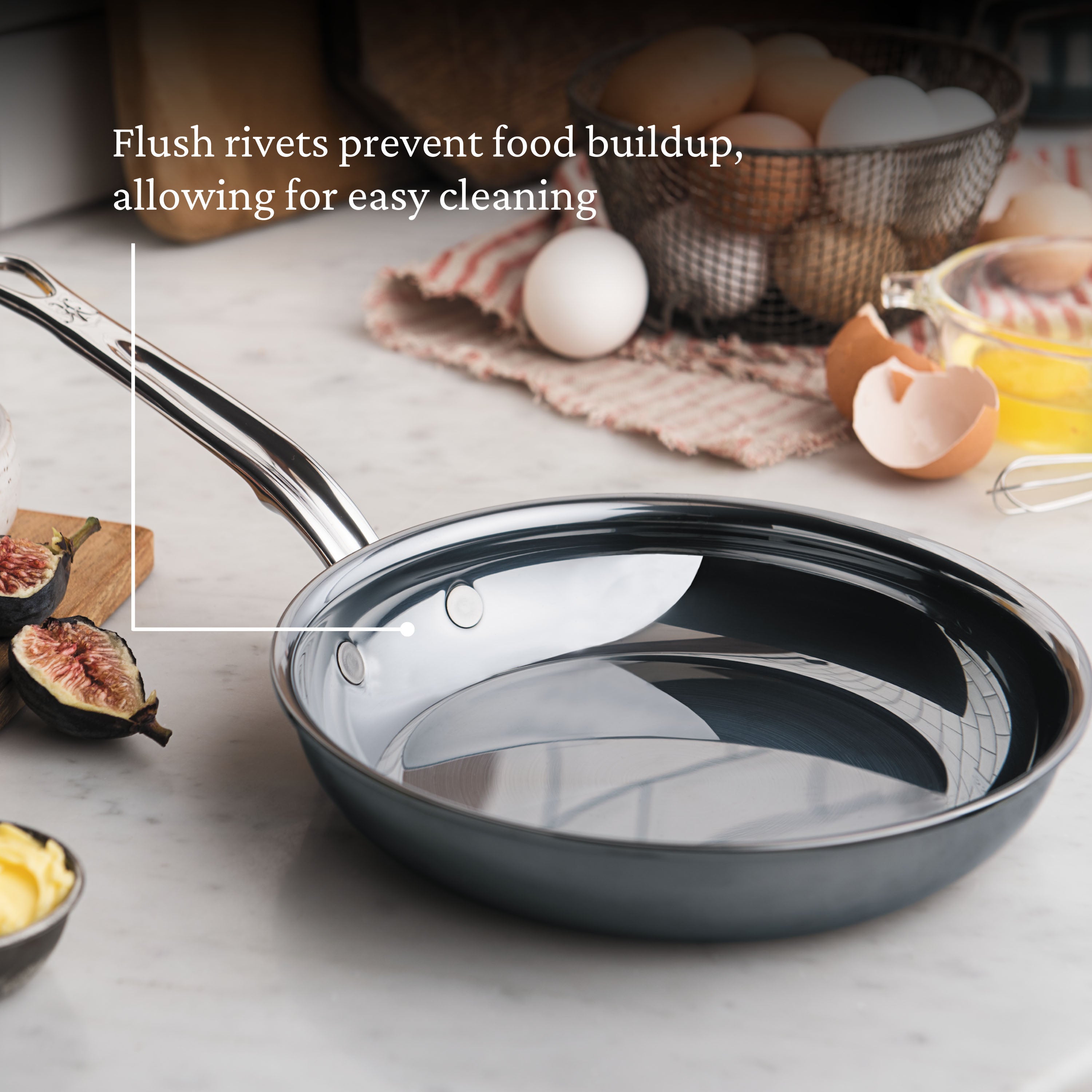 Hestan Nanobond Nonstick Open Skillet - 12 Inch Premium Cookware for Induction, Gas & Electric Stoves - Perfect for Searing, Frying & Sauteing in Professional & Home Kitchens
