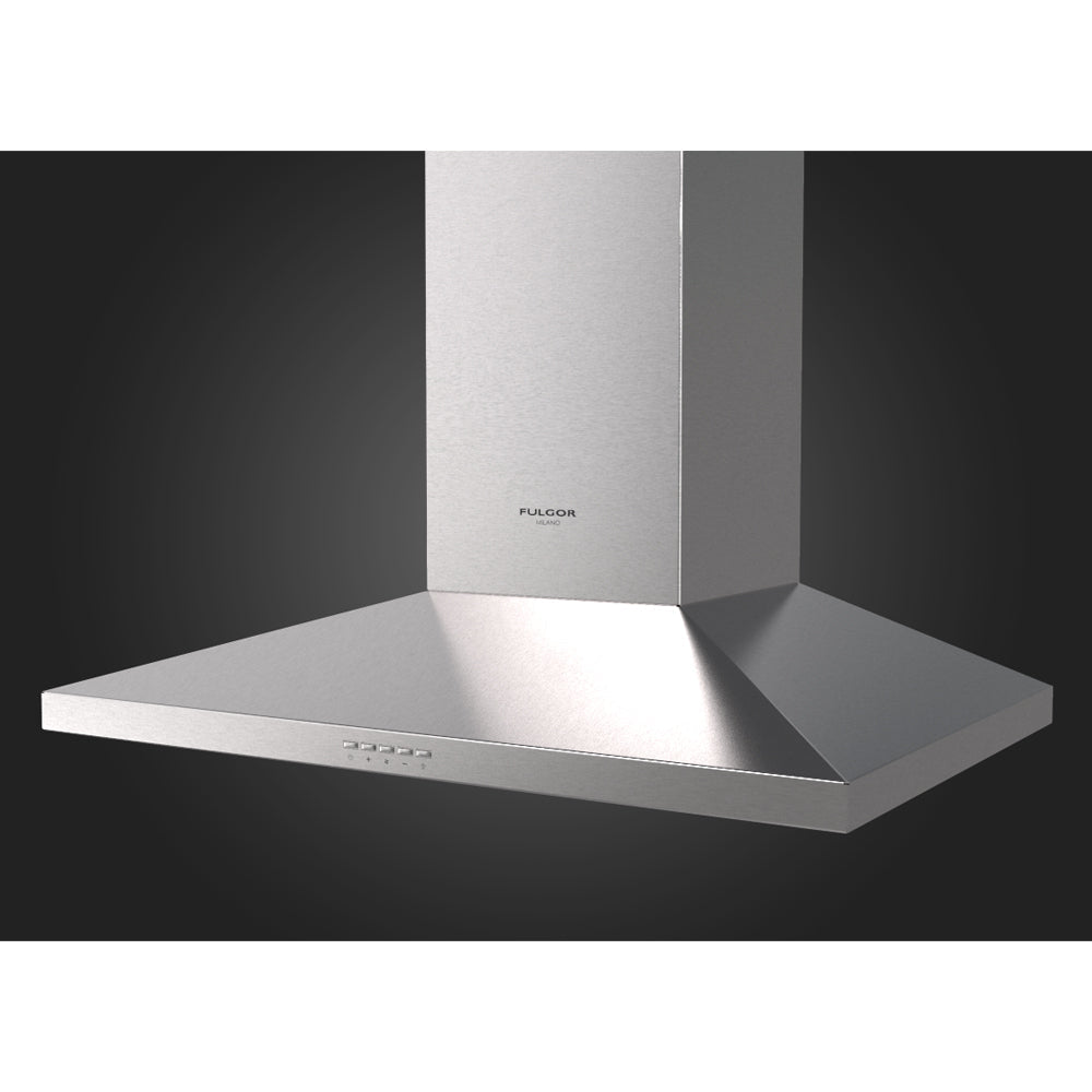 Fulgor Milano 30 Inch 600 CFM Stainless Steel Wall Mount Range Hood - F4CW30S1 | Powerful Ventilation for Modern Kitchens | Perfect for Cooking, Grilling & Baking
