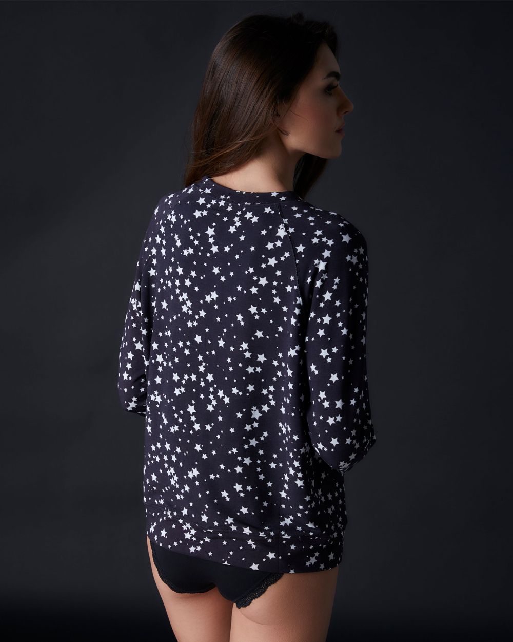 Black with White Star Sweatshirt - Trendy Graphic Pullover for Men & Women | Casual Streetwear, Loungewear & Gift Idea