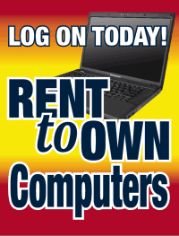 Rent To Own Computers Vinyl Window Sign - Custom Business Advertising for Electronics & Tech Stores - Perfect for Storefronts, Retail Displays & Promotions