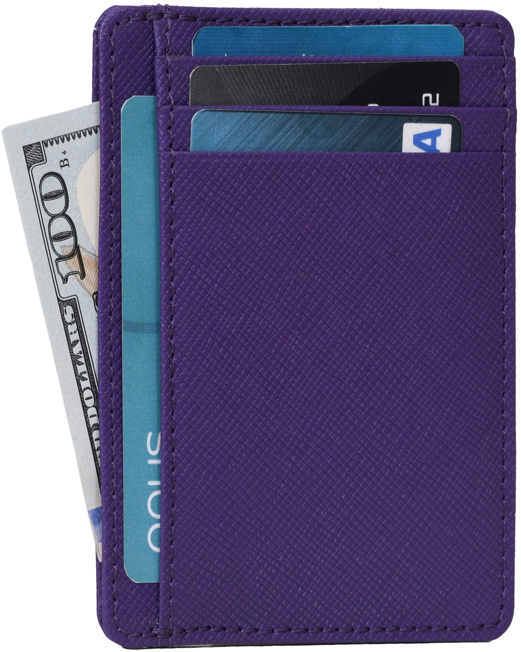 Slim RFID Blocking Minimalist Leather Wallet for Men & Women - Front Pocket Credit Card Holder | Stylish & Durable for Everyday Use, Travel & Business