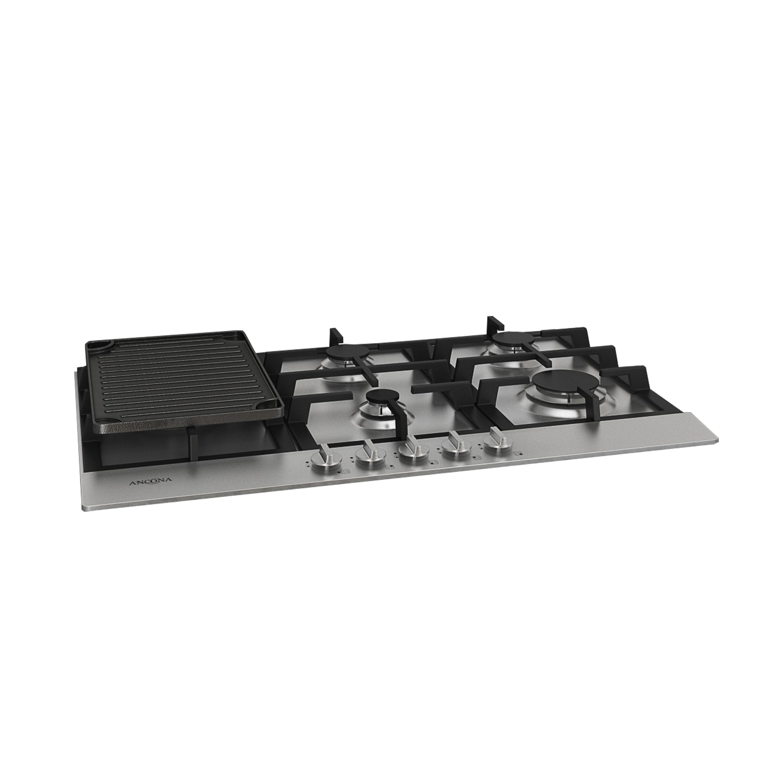**Ancona 34-Inch Stainless Steel Gas Cooktop with 5 Burners & Cast Iron Griddle – Perfect for Home Kitchens & Outdoor Cooking**
