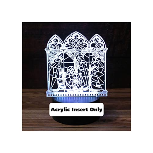Joseph Mary & Jesus Nativity 3D Acrylic LED Lamp Base - Religious Christmas Decor for Home, Church & Holiday Display