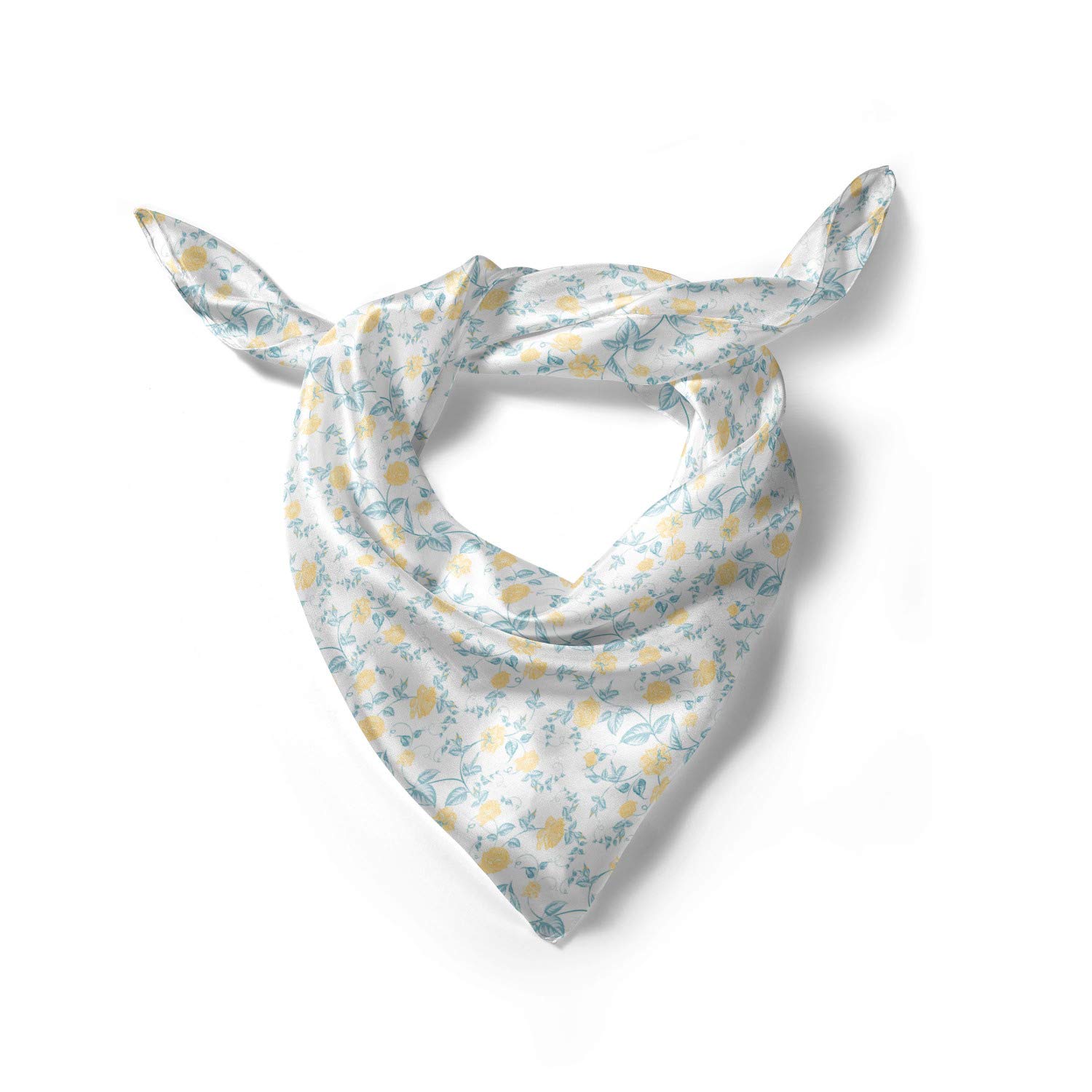 Ambesonne Floral Head Scarf for Women - Romantic Rose Bloom Hair Wrap & Bandana - Perfect for Spring, Summer, Beach, Yoga, and Outdoor Activities